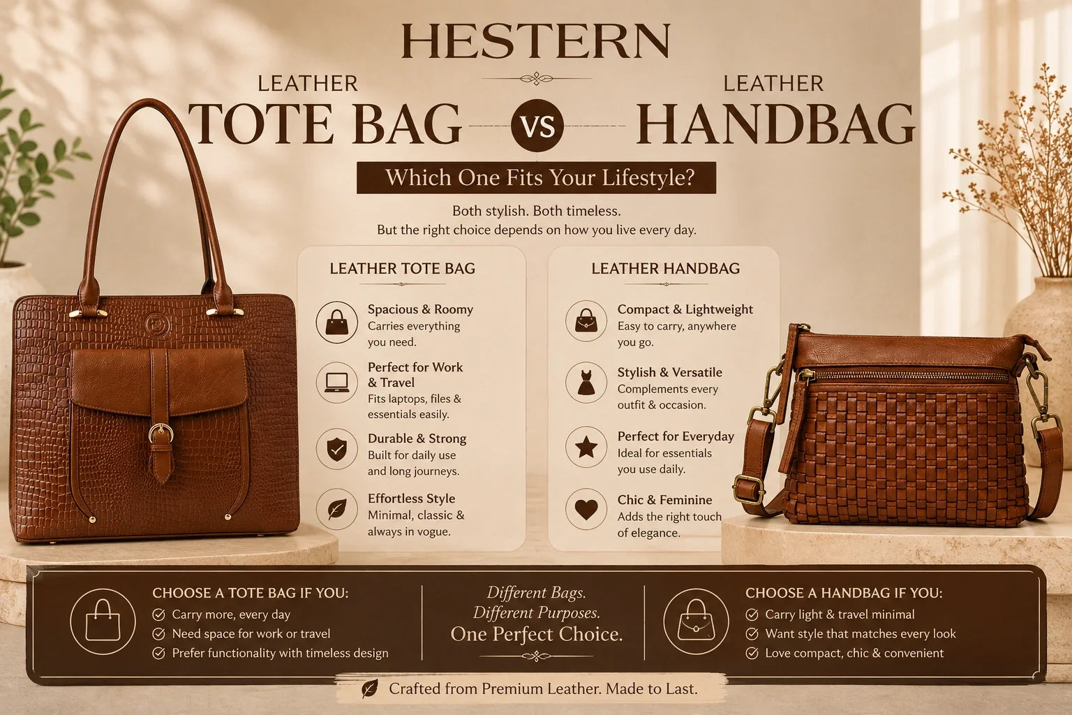 Leather Tote Bag vs Leather Handbag: Which One Fits Your Lifestyle?