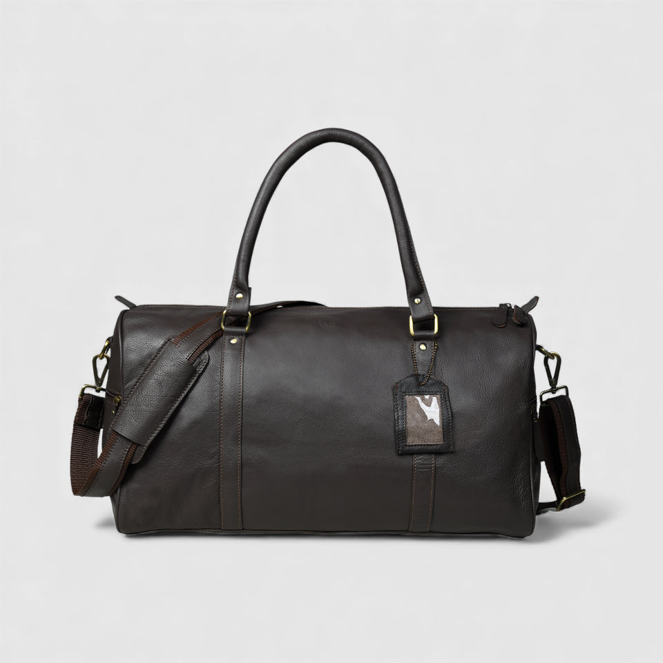 The Voyager Leather Travel Duffle Bag - Brown Colour