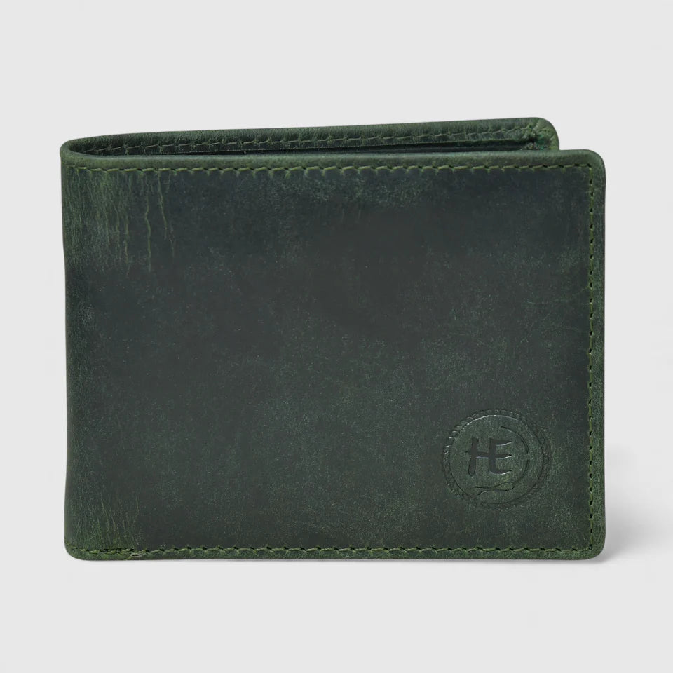 🎁 Vintage Leather RFID Wallet - Rich Green
