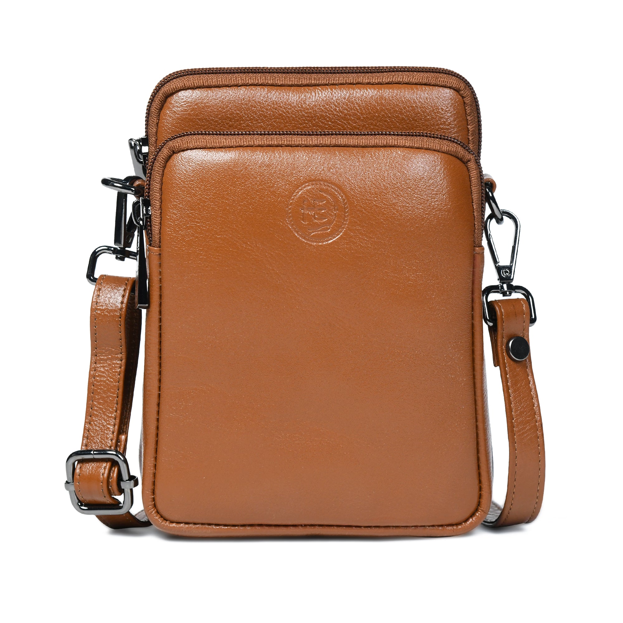AmberStride Leather Sling Bag – Brown Colour