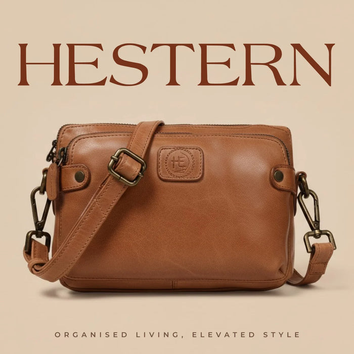 Classic Cognac Leather Women's Handbag - Tan colour