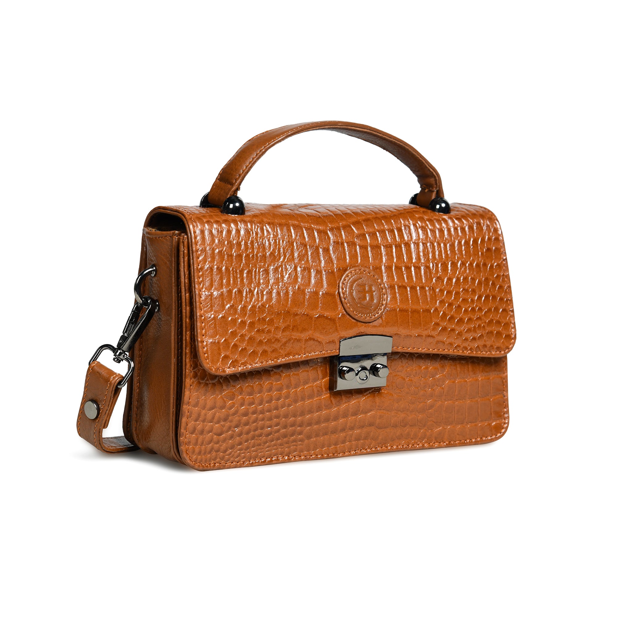 Imperial Croc Luxe Satchel Bag