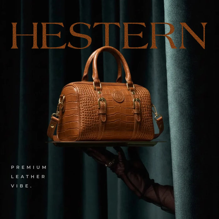 Emerald Luxe Croc Satchel Bag - Tan Colour