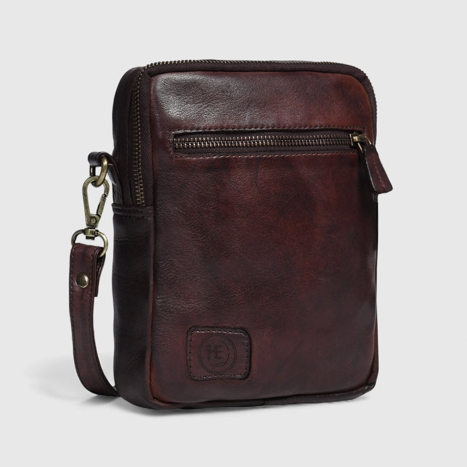 OxBlood Trail Leather Sling Bag – Maroon color
