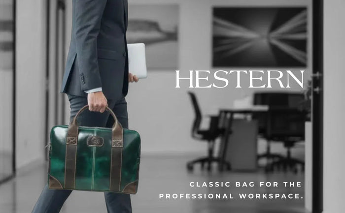 Heritage Buffalo Pure Leather Laptop Bag - Rich Green