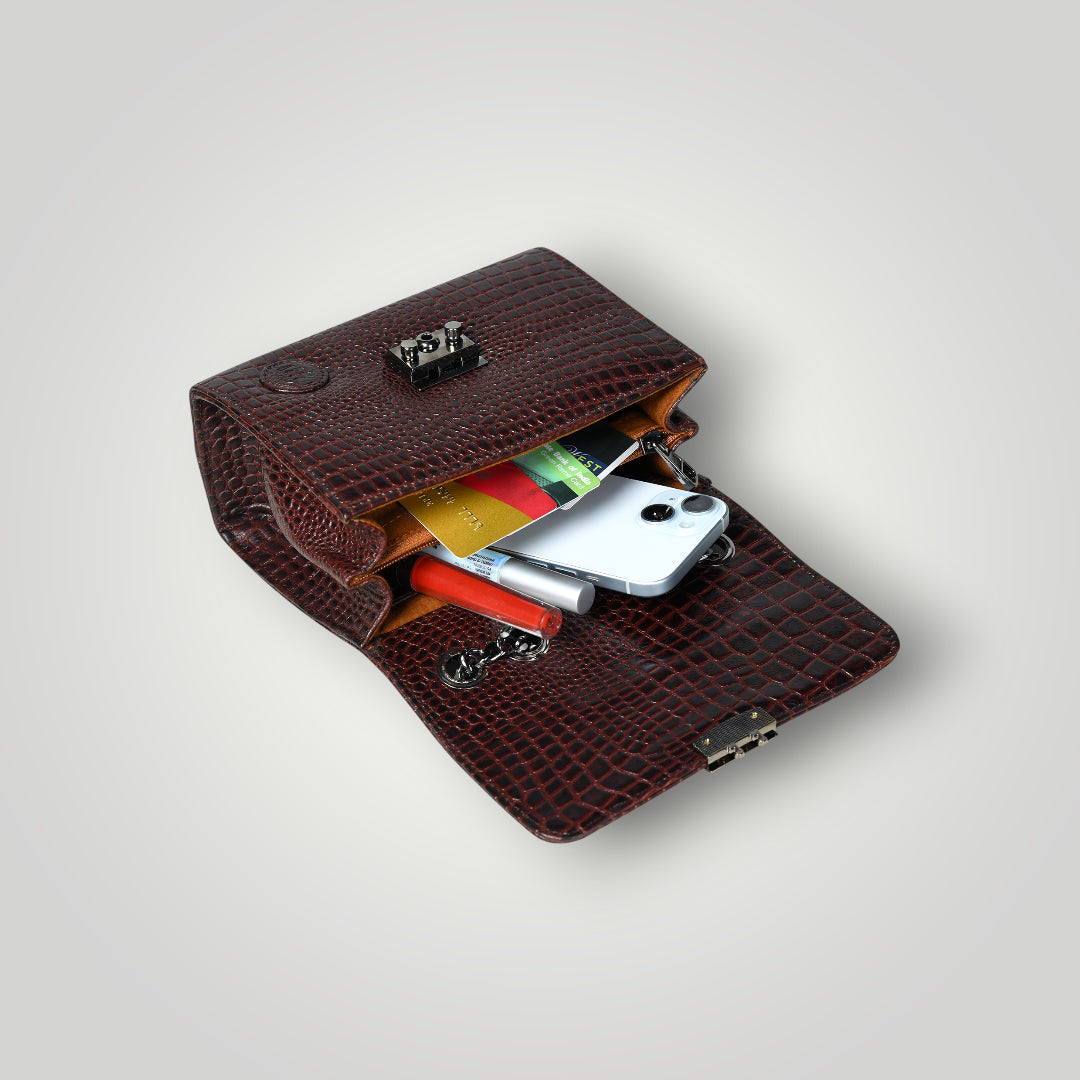 Obsidian Executive Leather Briefcase - Maroon colour