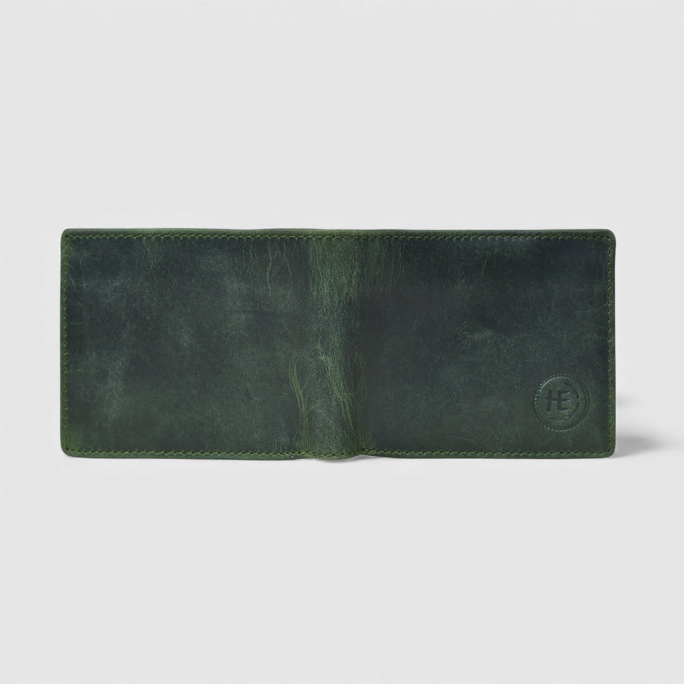 Vintage Leather RFID Wallet - Rich Green