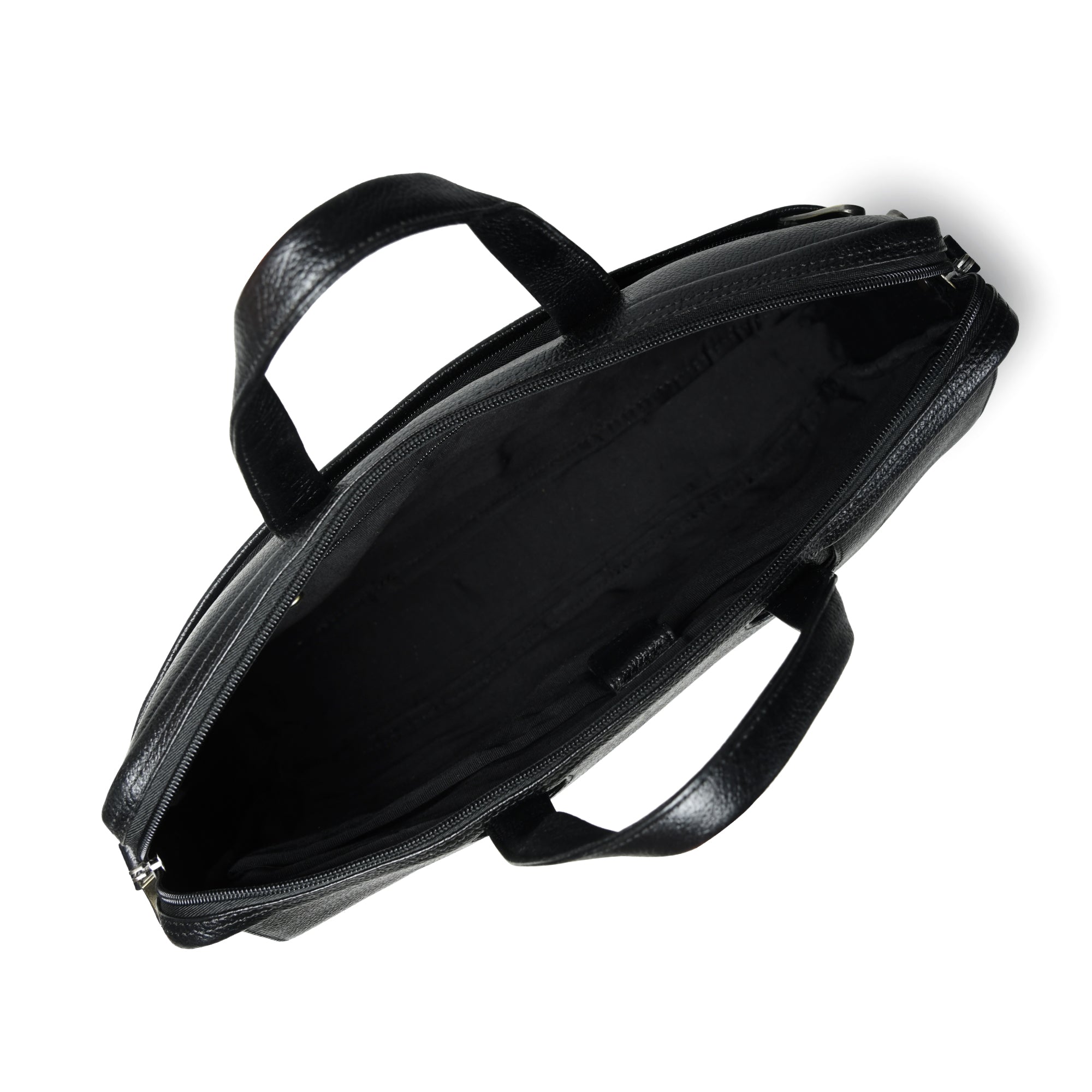 Executive Edge Leather Laptop Briefcase - Black Colour