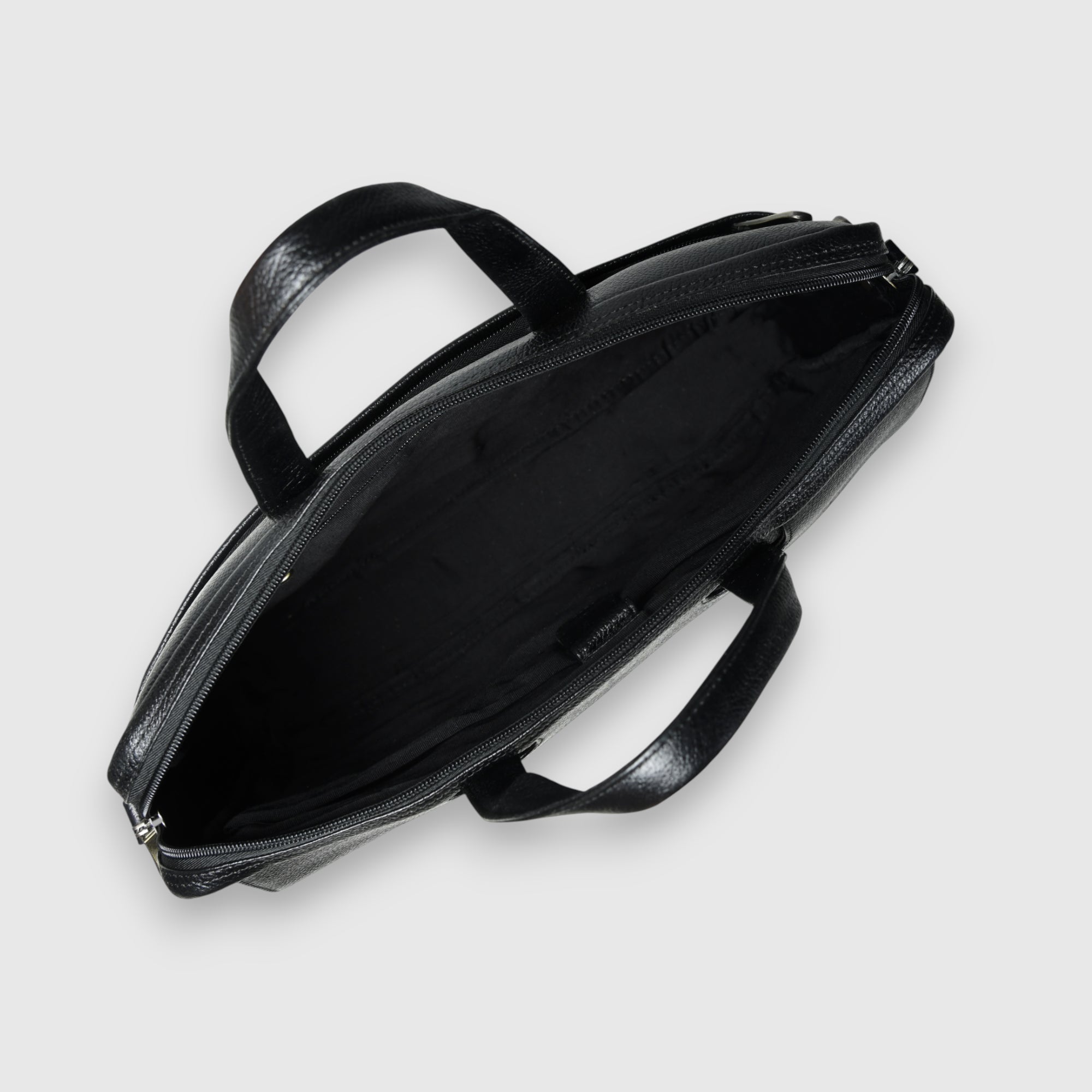 Executive Edge Leather Laptop Briefcase - Black Colour
