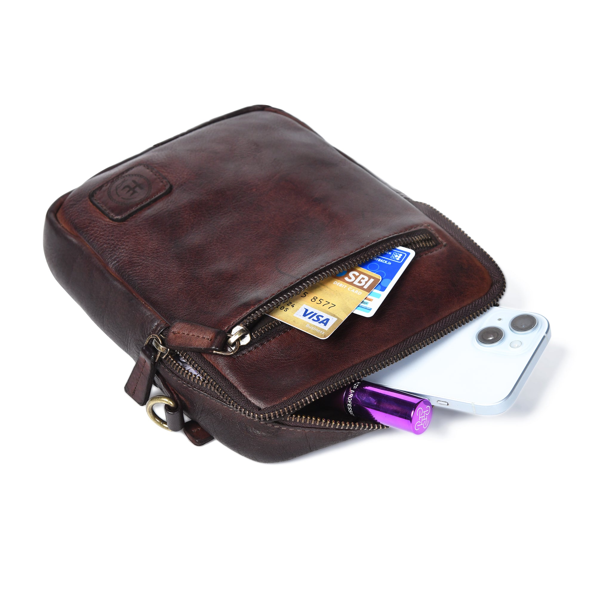 OxBlood Trail Leather Sling Bag – Brown Colour