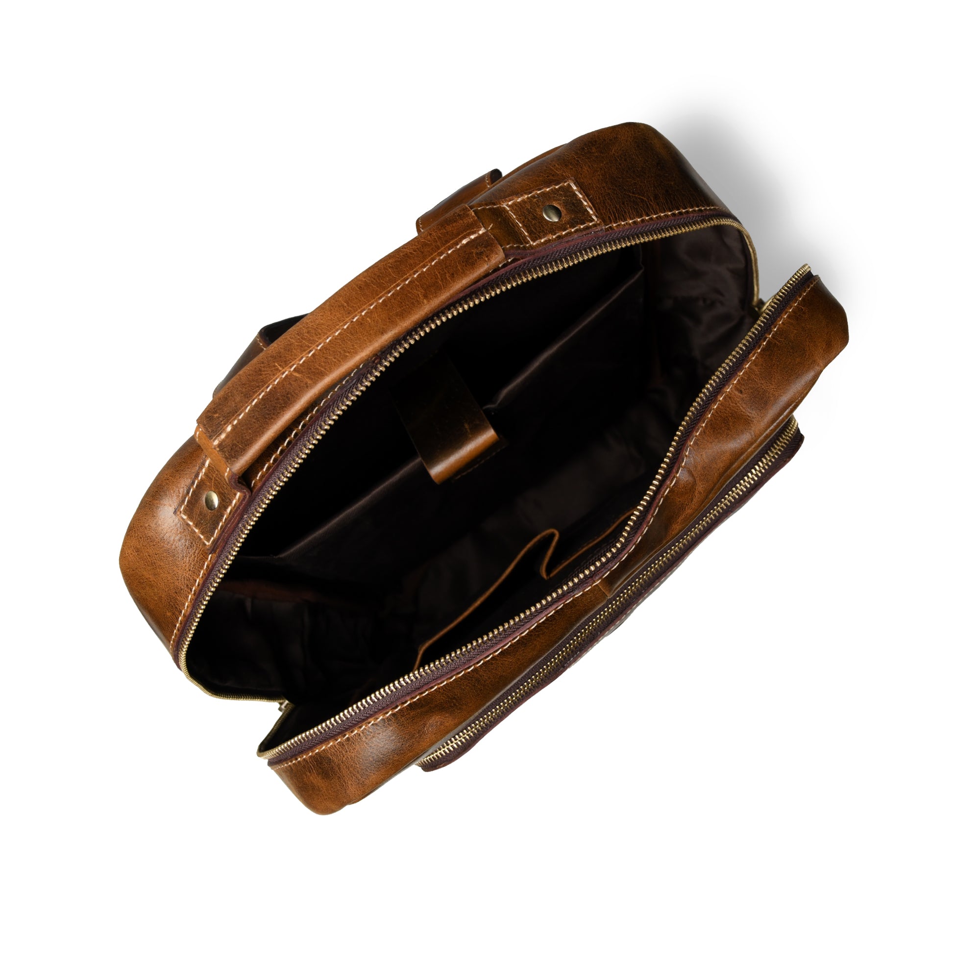 Alpine Vintage Leather Laptop Backpack - Tan Colour