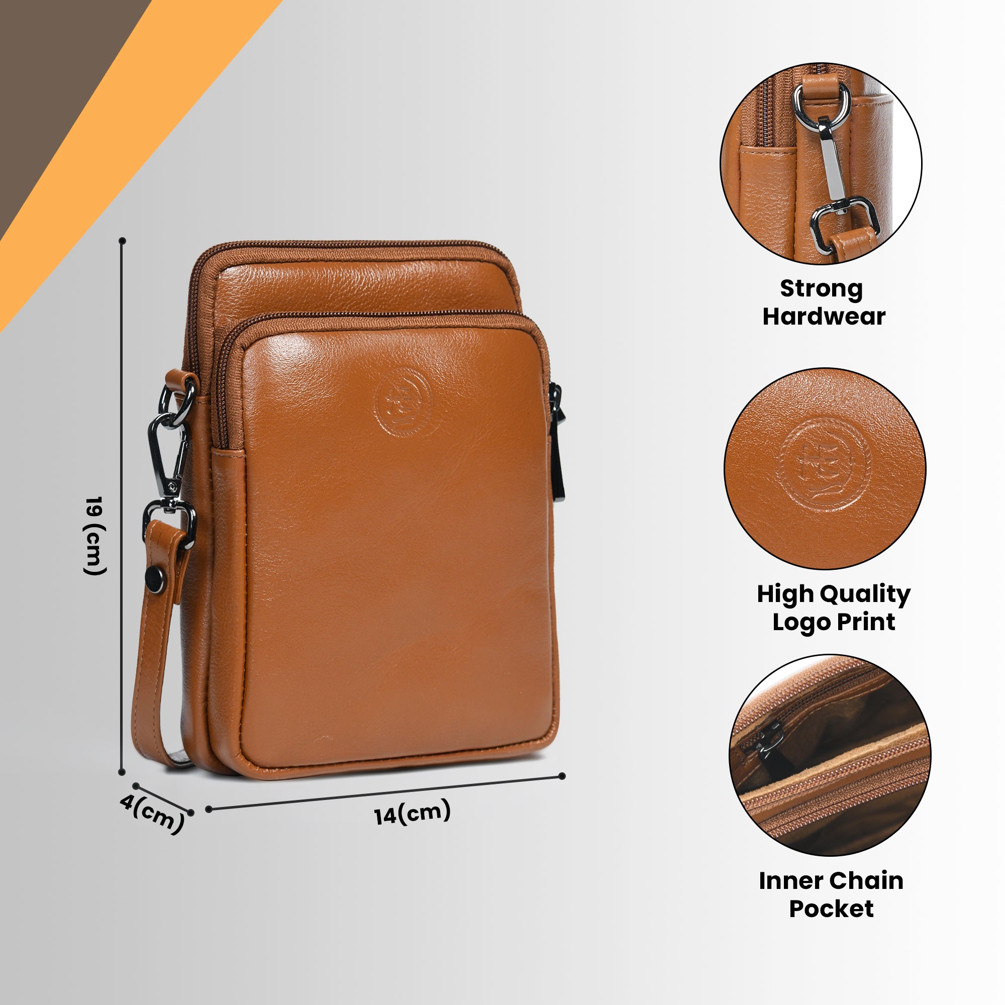 AmberStride Leather Sling Bag