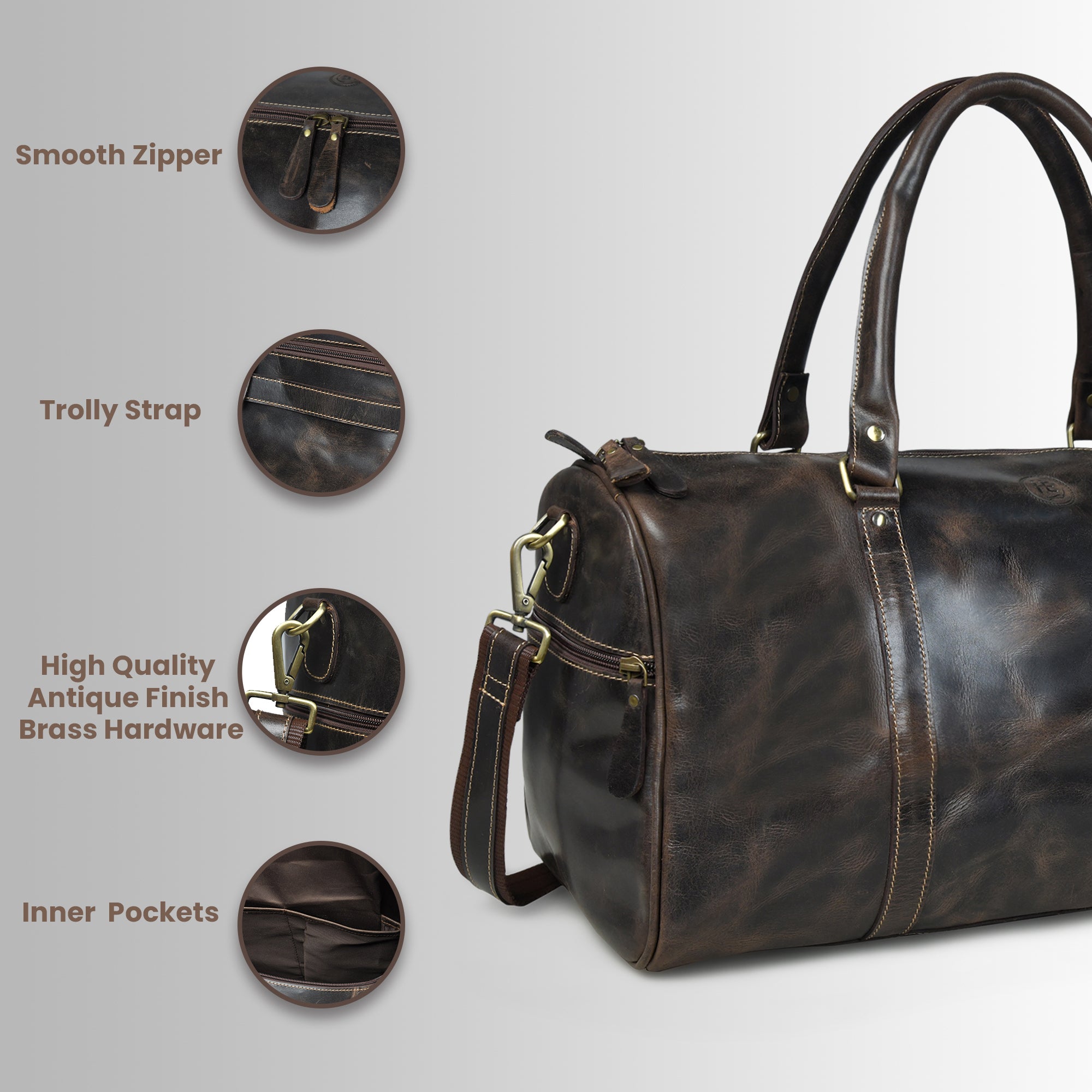 The Voyager Premium Leather Duffel Bag