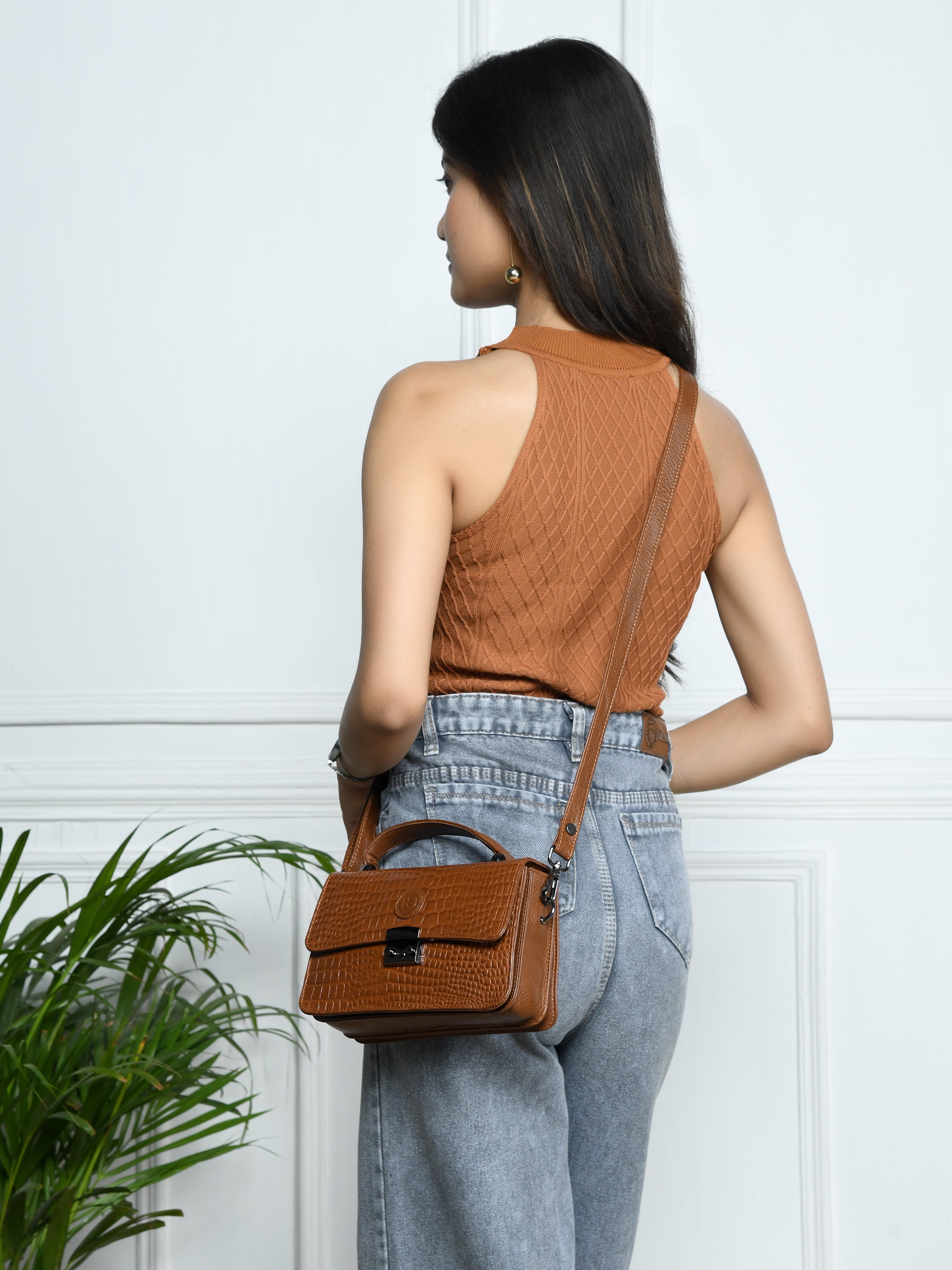 Imperial Croc Luxe Satchel Bag