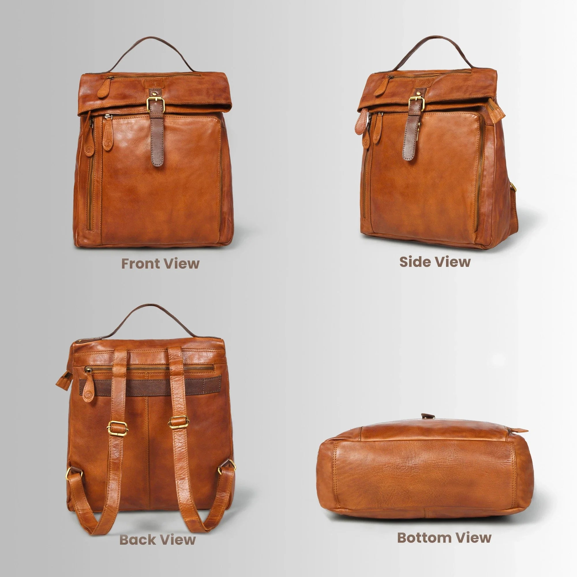 Atlas Leather Backpack – Tan color