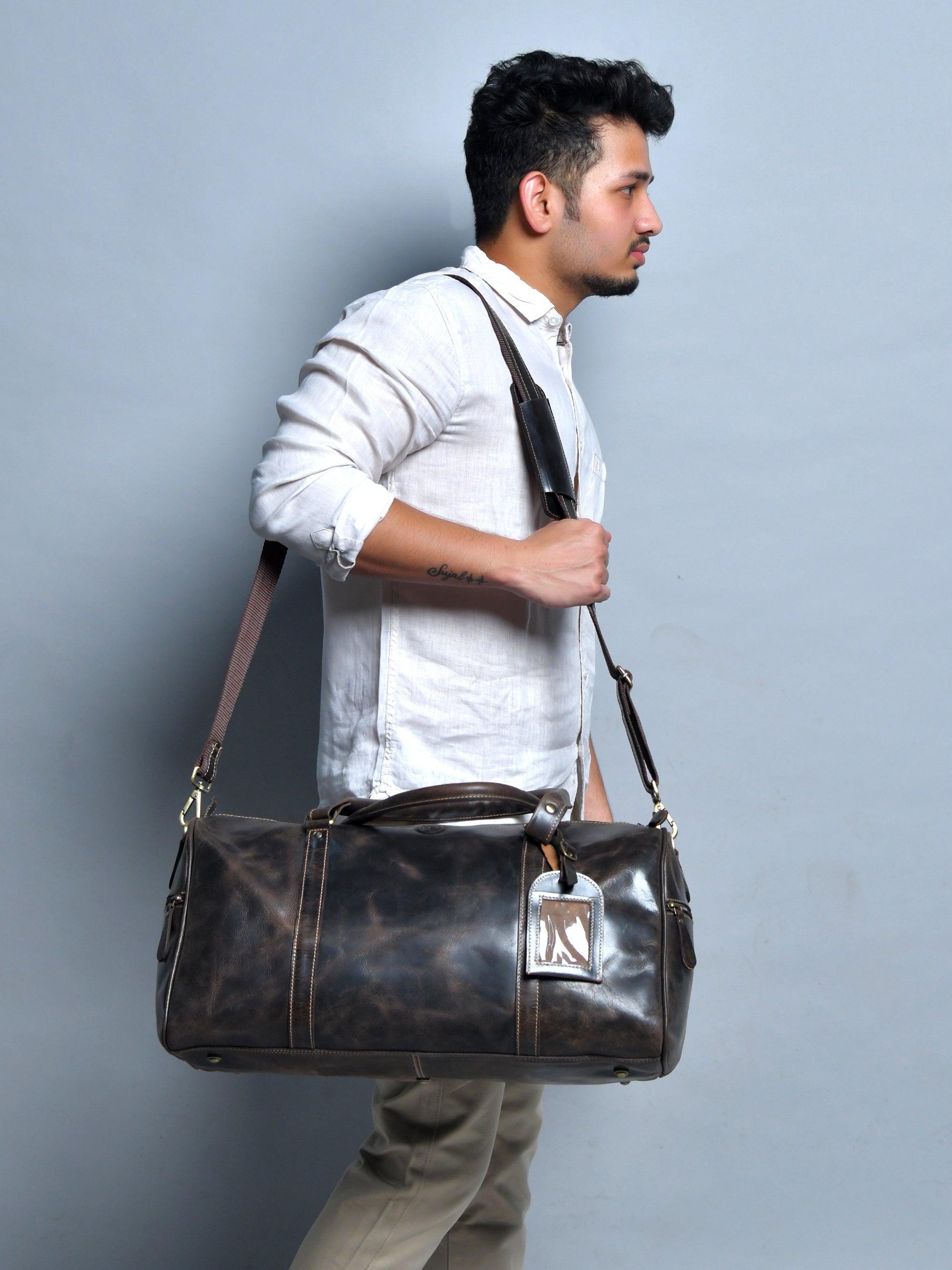The Voyager Premium Leather Duffel Bag