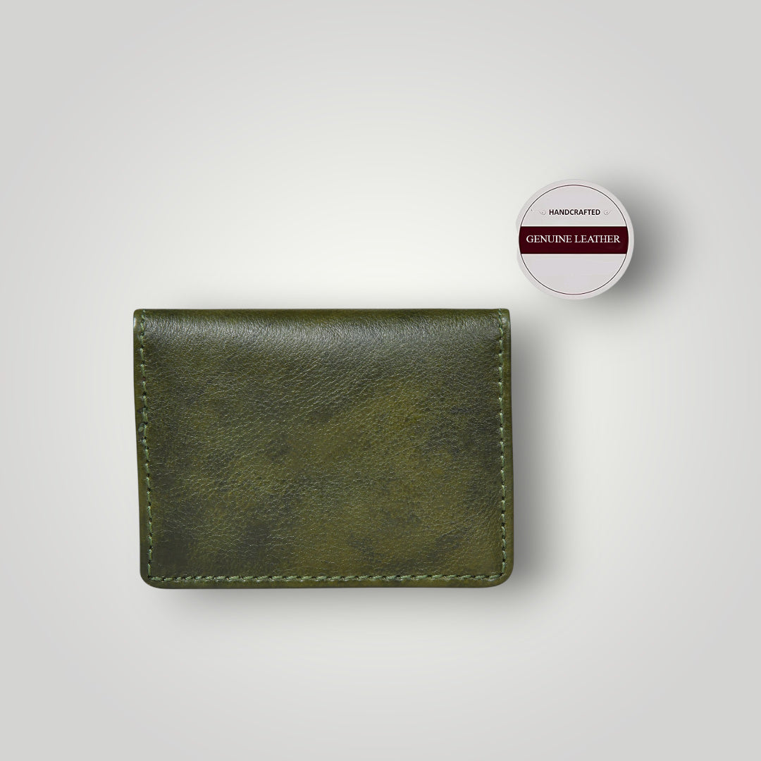 Classic Leather Card Wallet - Olive Colour