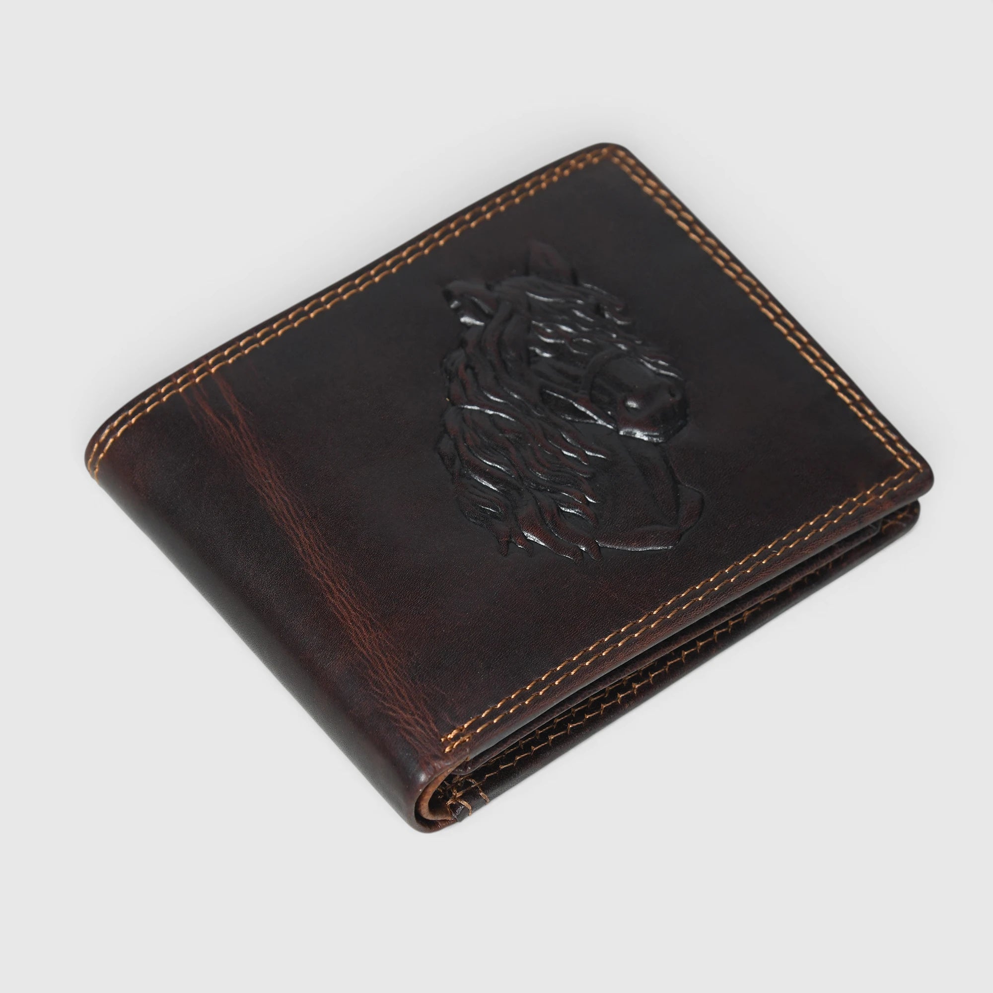 Stallion Crest Vintage Leather Bifold Wallet – Espresso brown