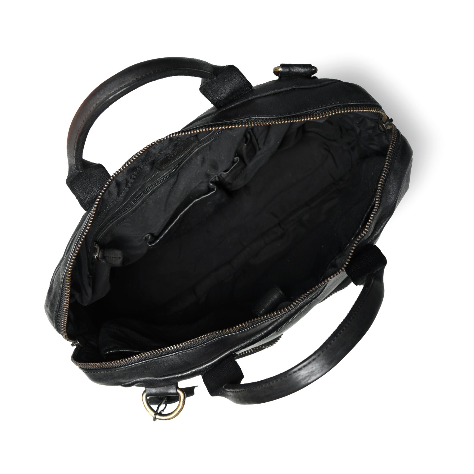 Voyager Vintage Leather Laptop Bag - Black Colour