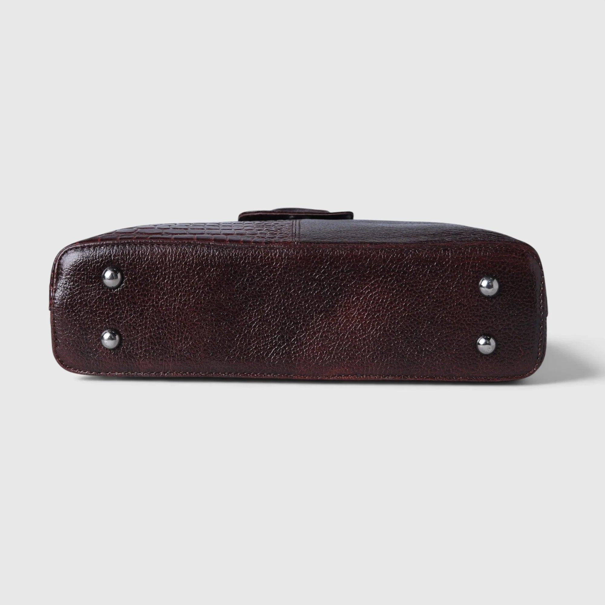 Luna Croco Full Grain Leather Shoulder Bag – Maroon Colour