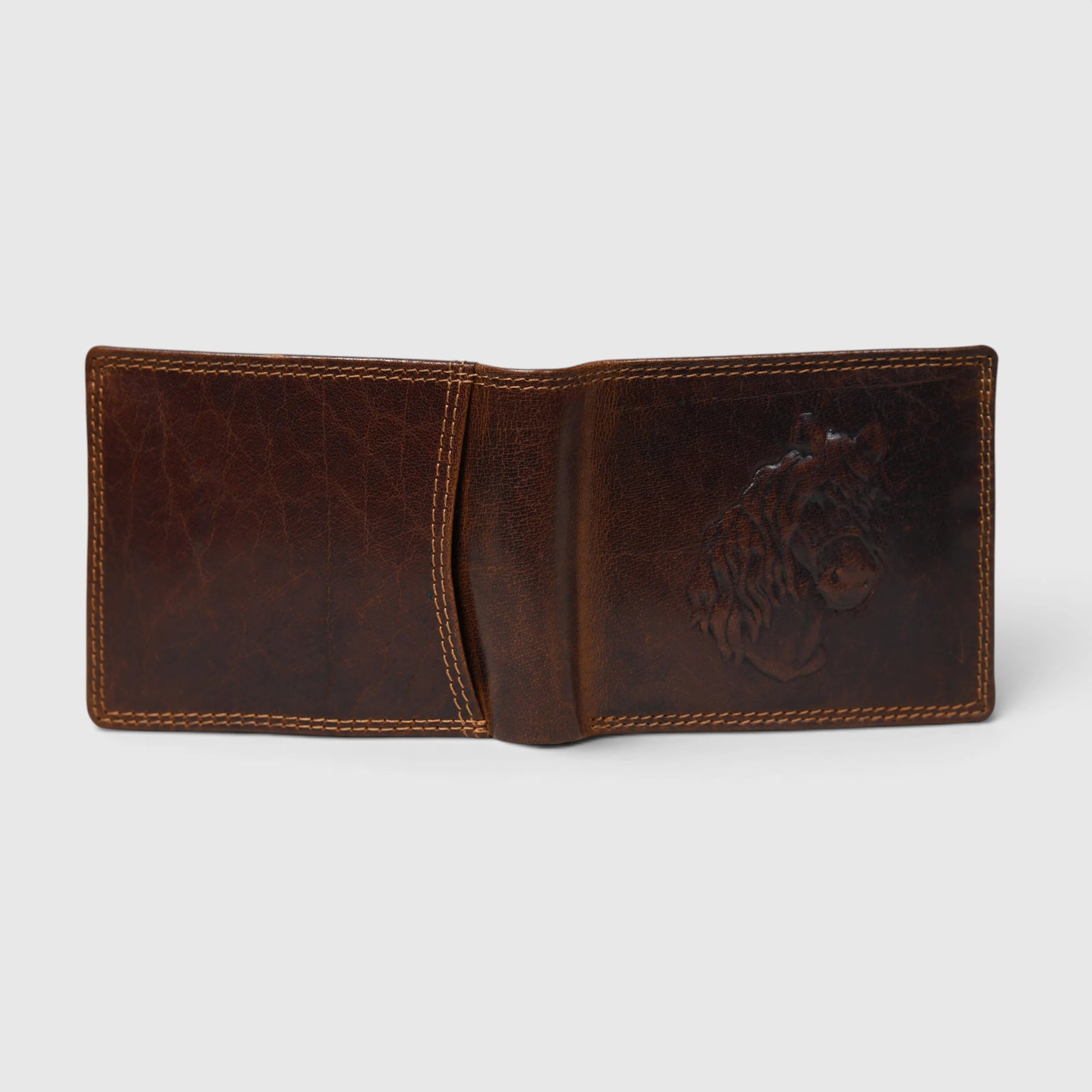 Stallion Crest Vintage Leather Bifold Wallet – Brown Colour