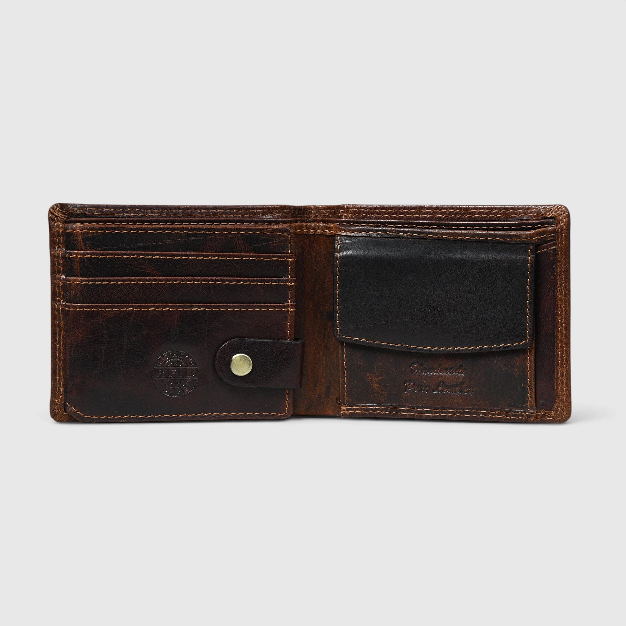 Stallion Crest Vintage Leather Bifold Wallet – Brown Colour