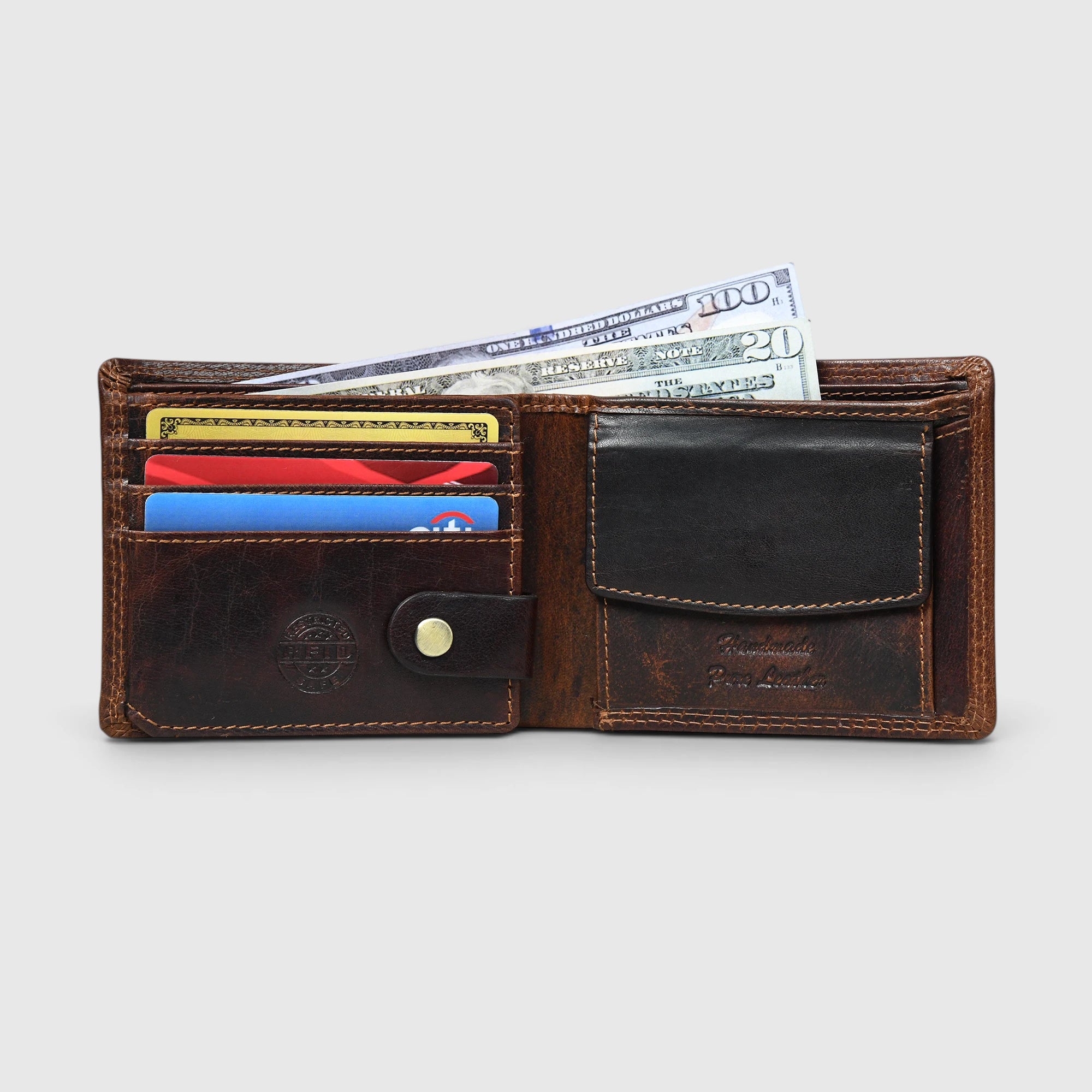 Stallion Crest Vintage Leather Bifold Wallet – Brown Colour