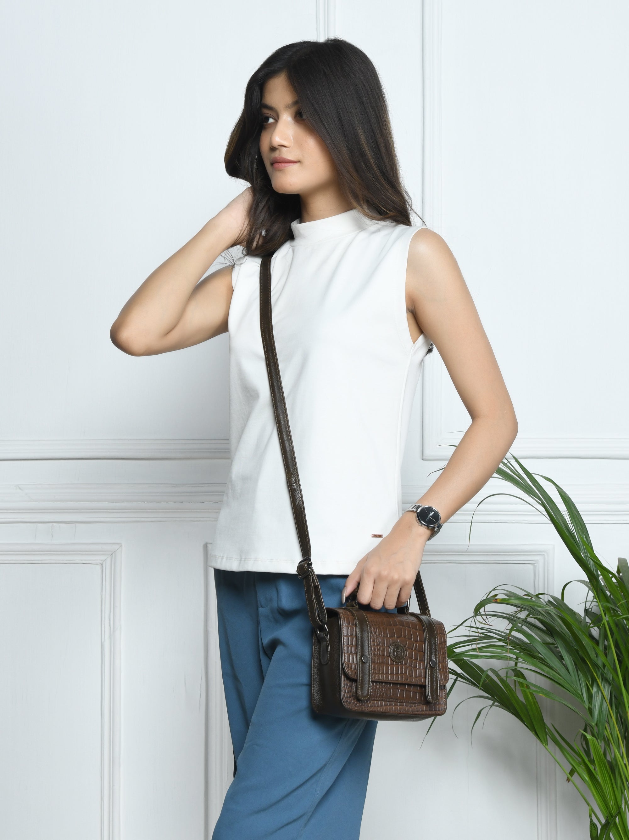 Urban Voyager Leather Belt Bag - Brown Colour
