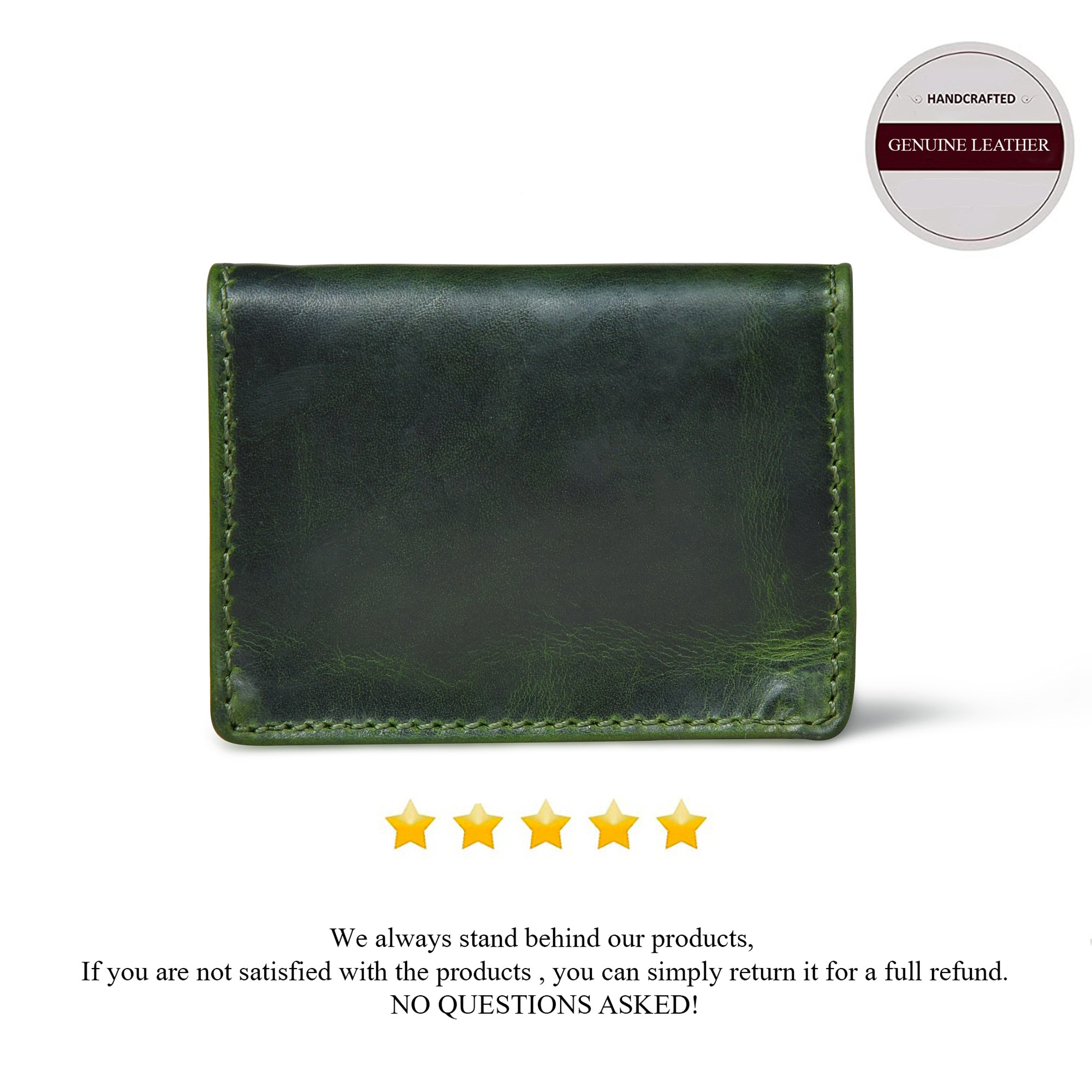 Classic Leather Card Wallet - Green Colour