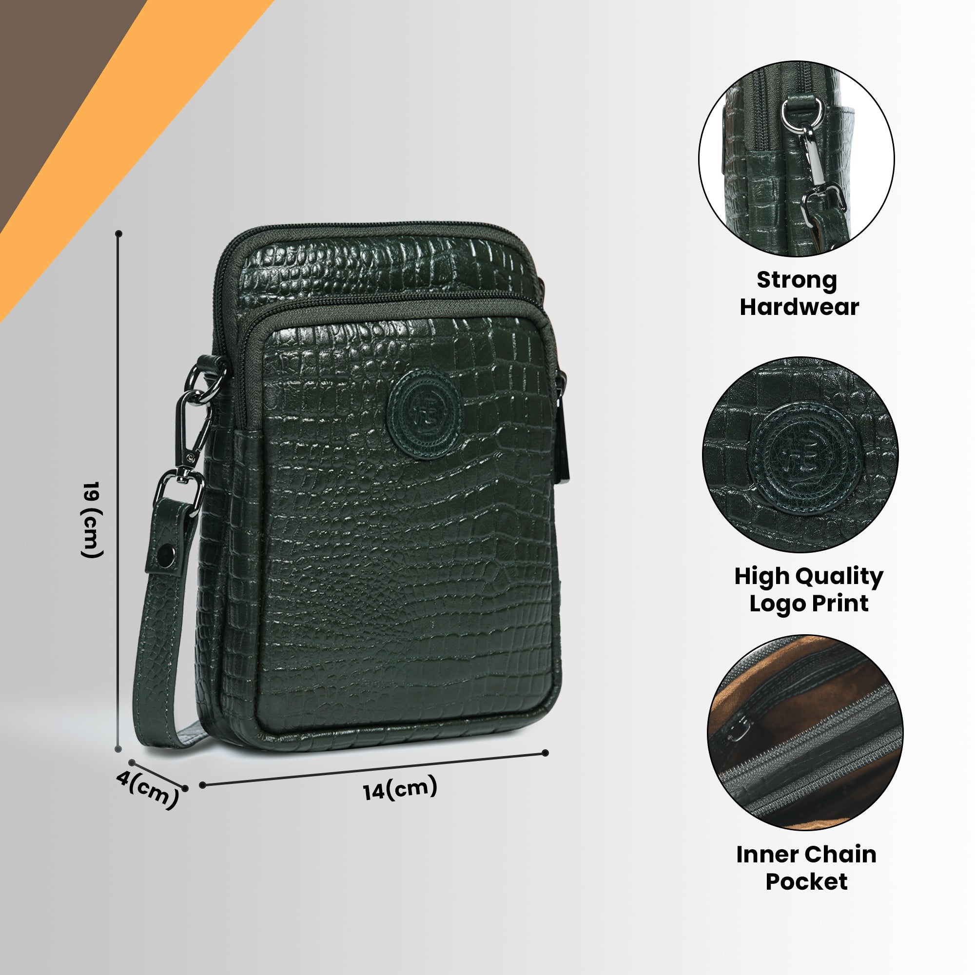 Croc Luxe Leather Sling Bag