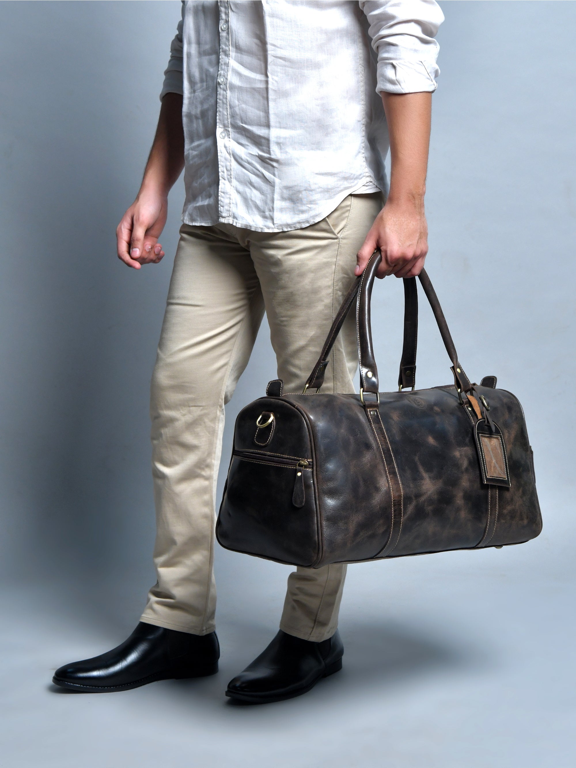 The Voyager Premium Leather Duffel Bag