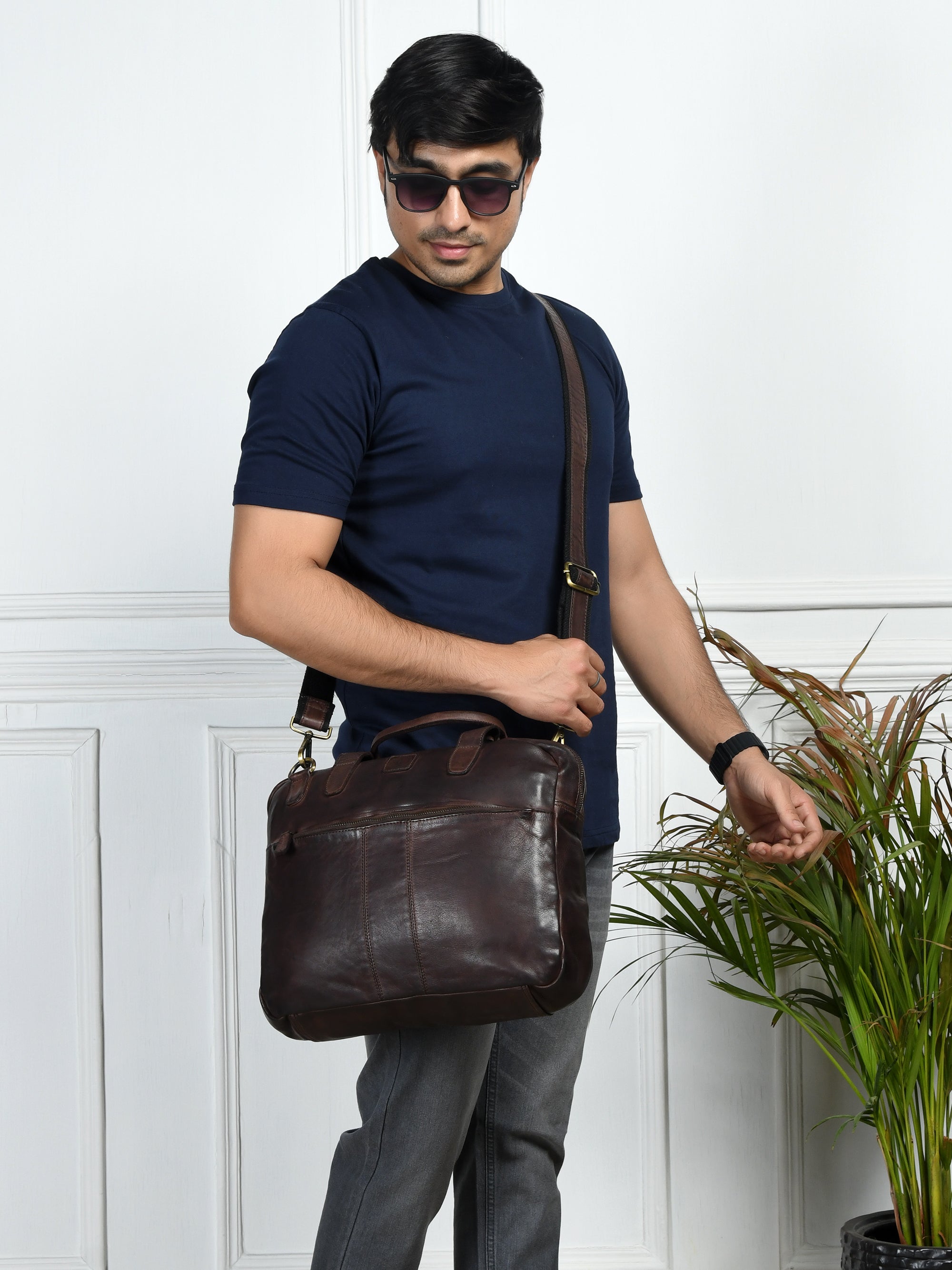 Voyager Premium Leather Laptop Bag