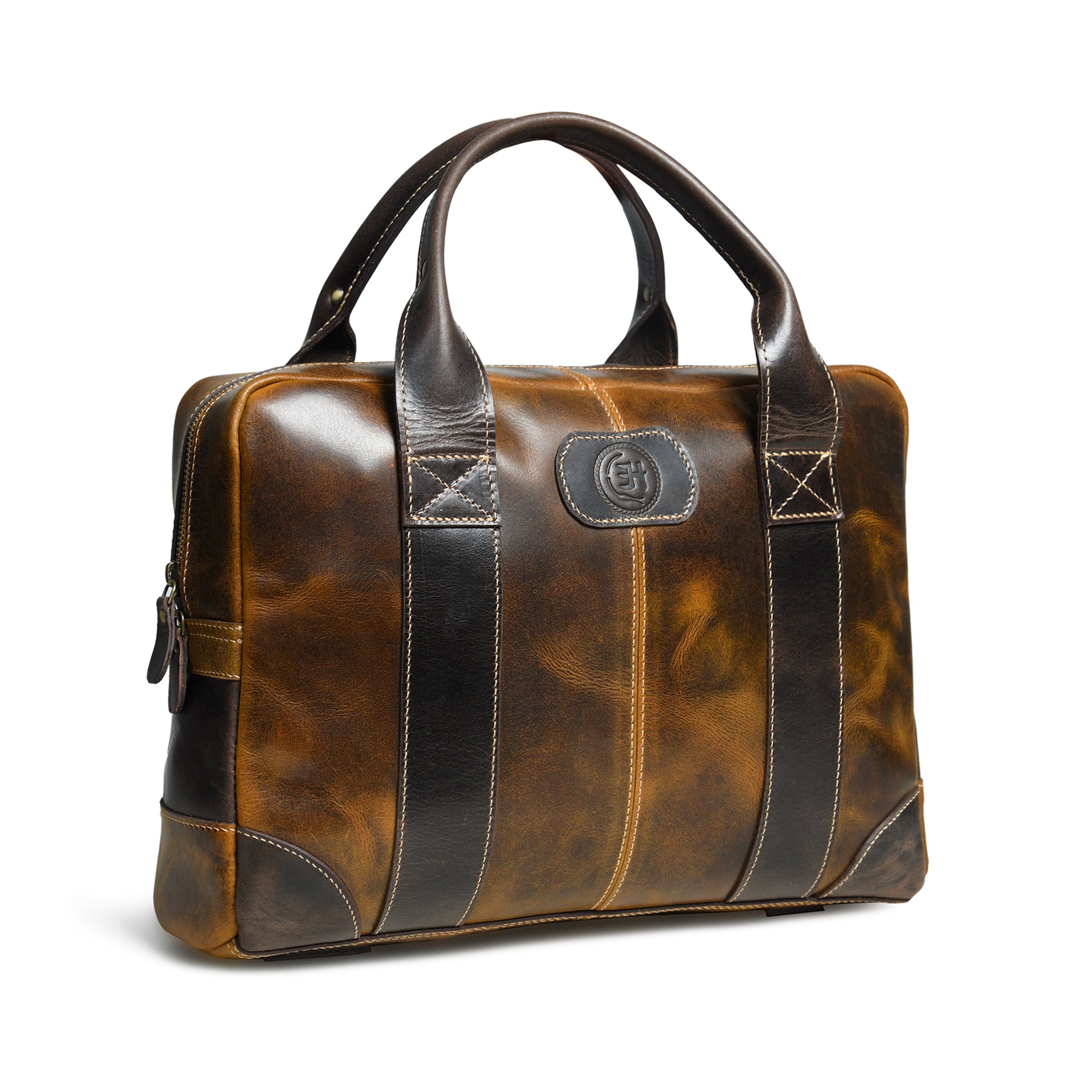 Heritage Buffalo Leather Laptop Bag - Brown Colour