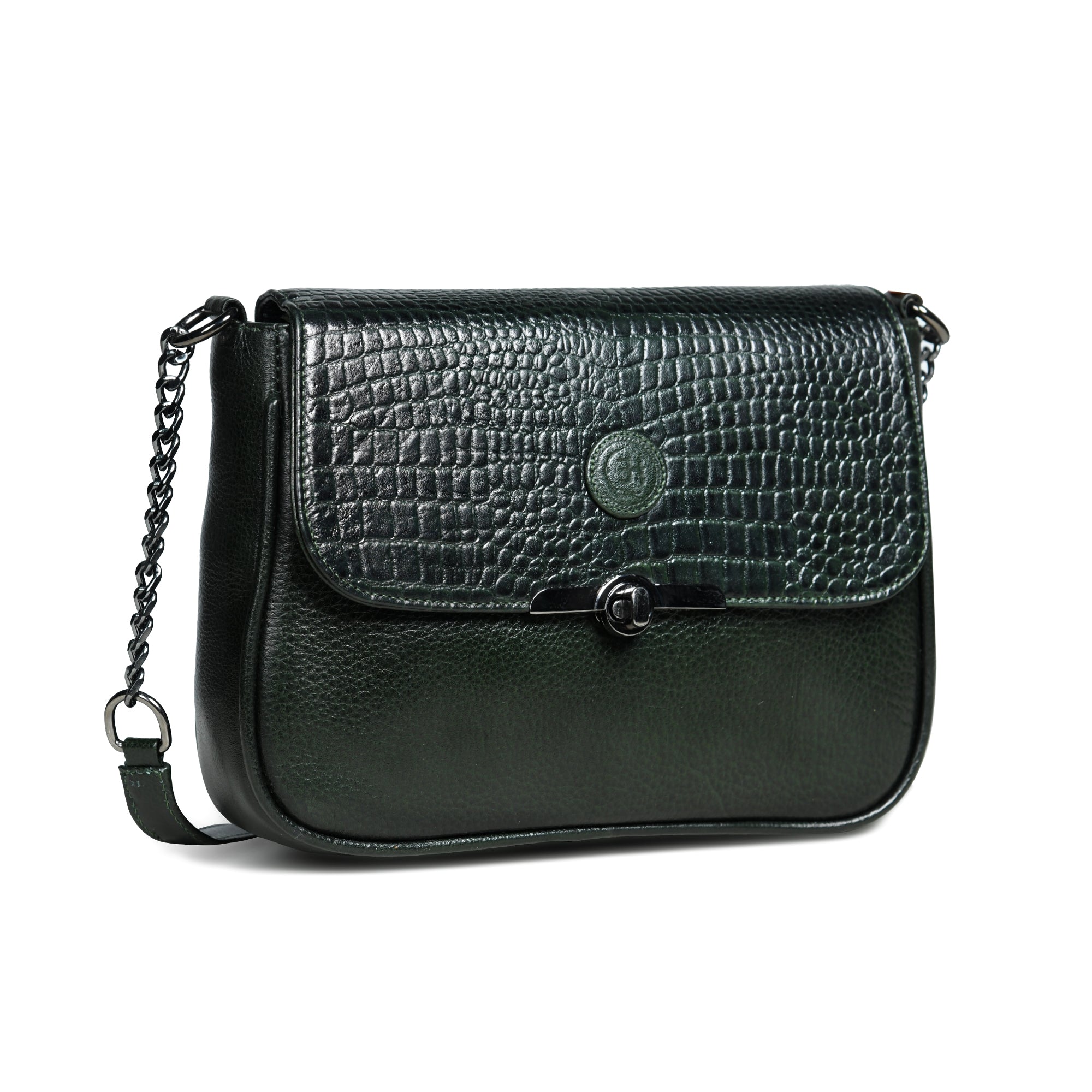 Regal Noir Croc Handbag