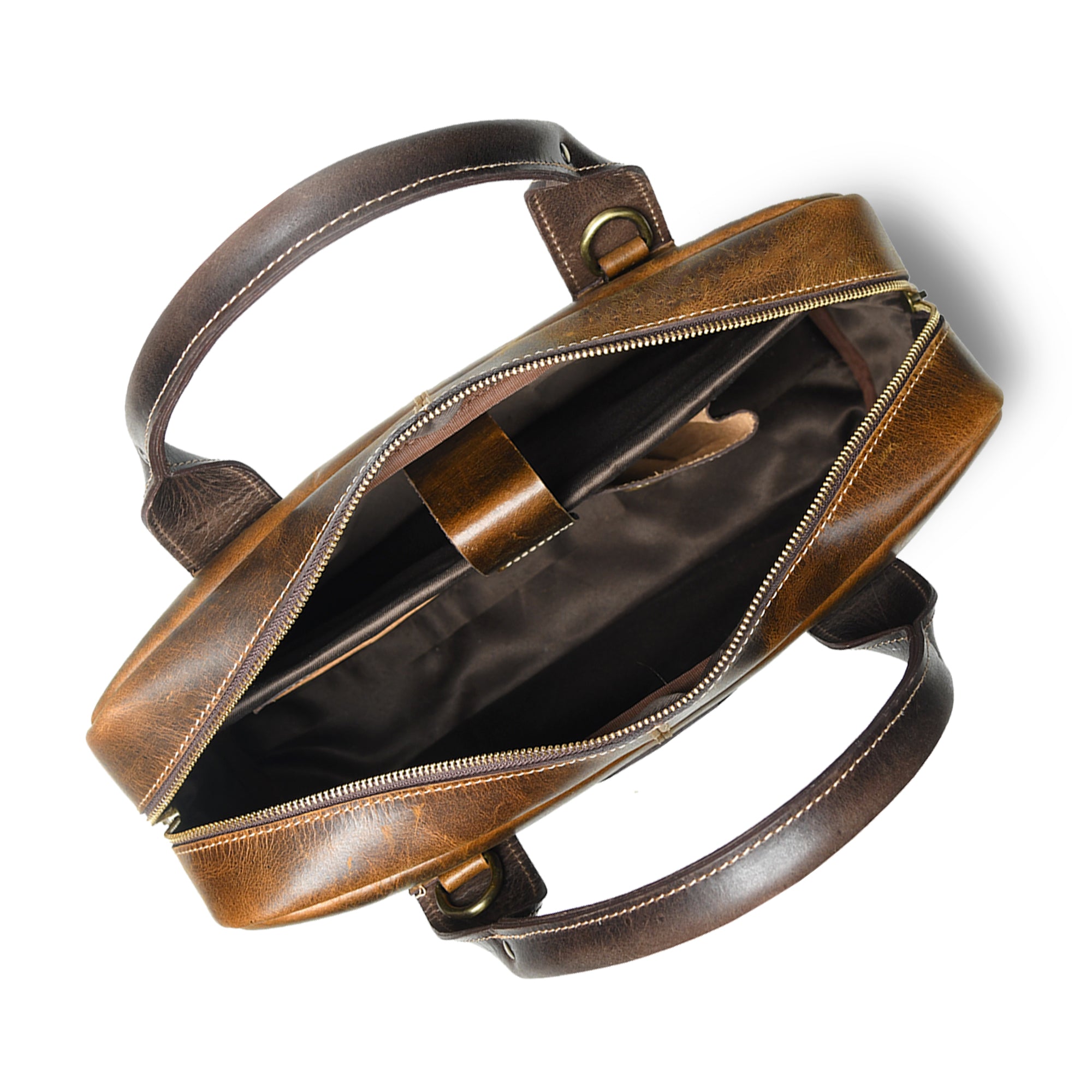 Heritage Buffalo Leather Laptop Bag - Brown Colour