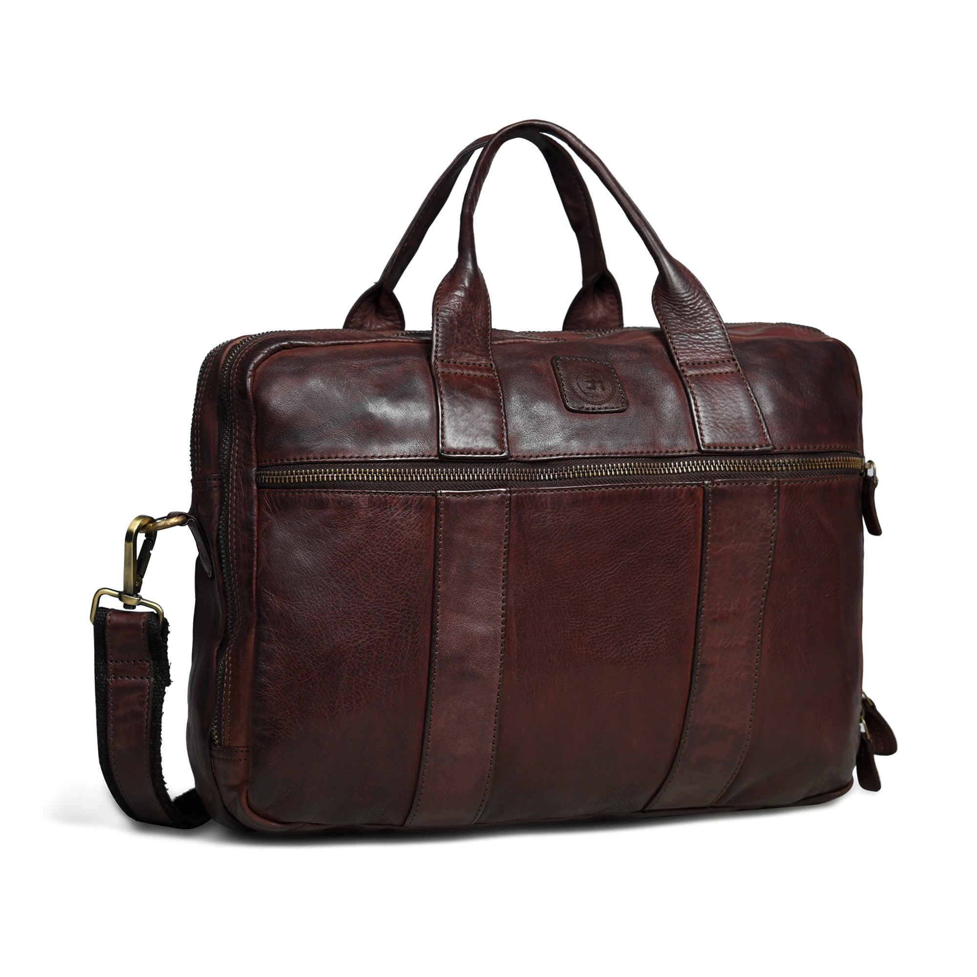 Executive Heritage Leather Laptop Bag - Tan Colour