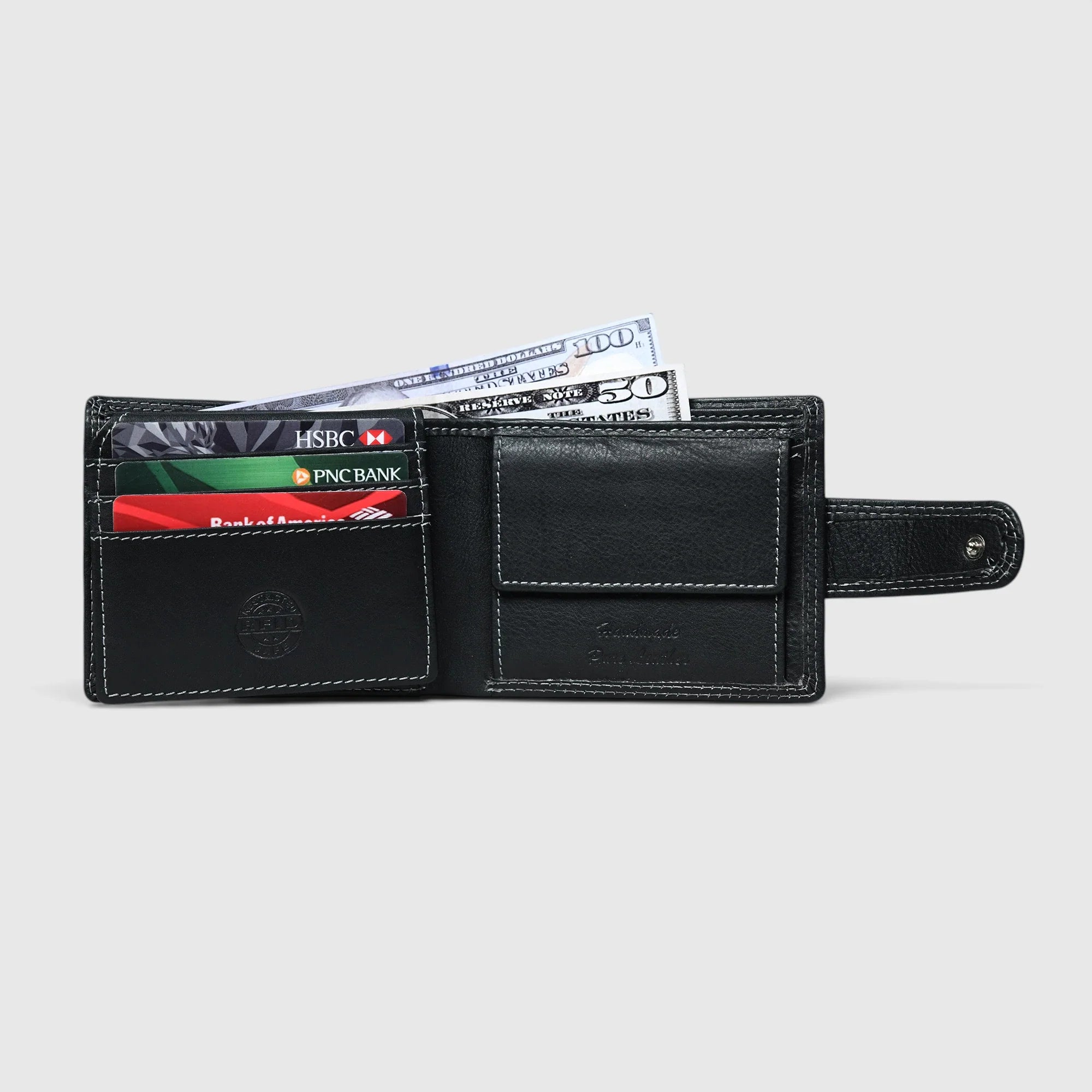 Executive Shield Leather Wallet – Classic Black