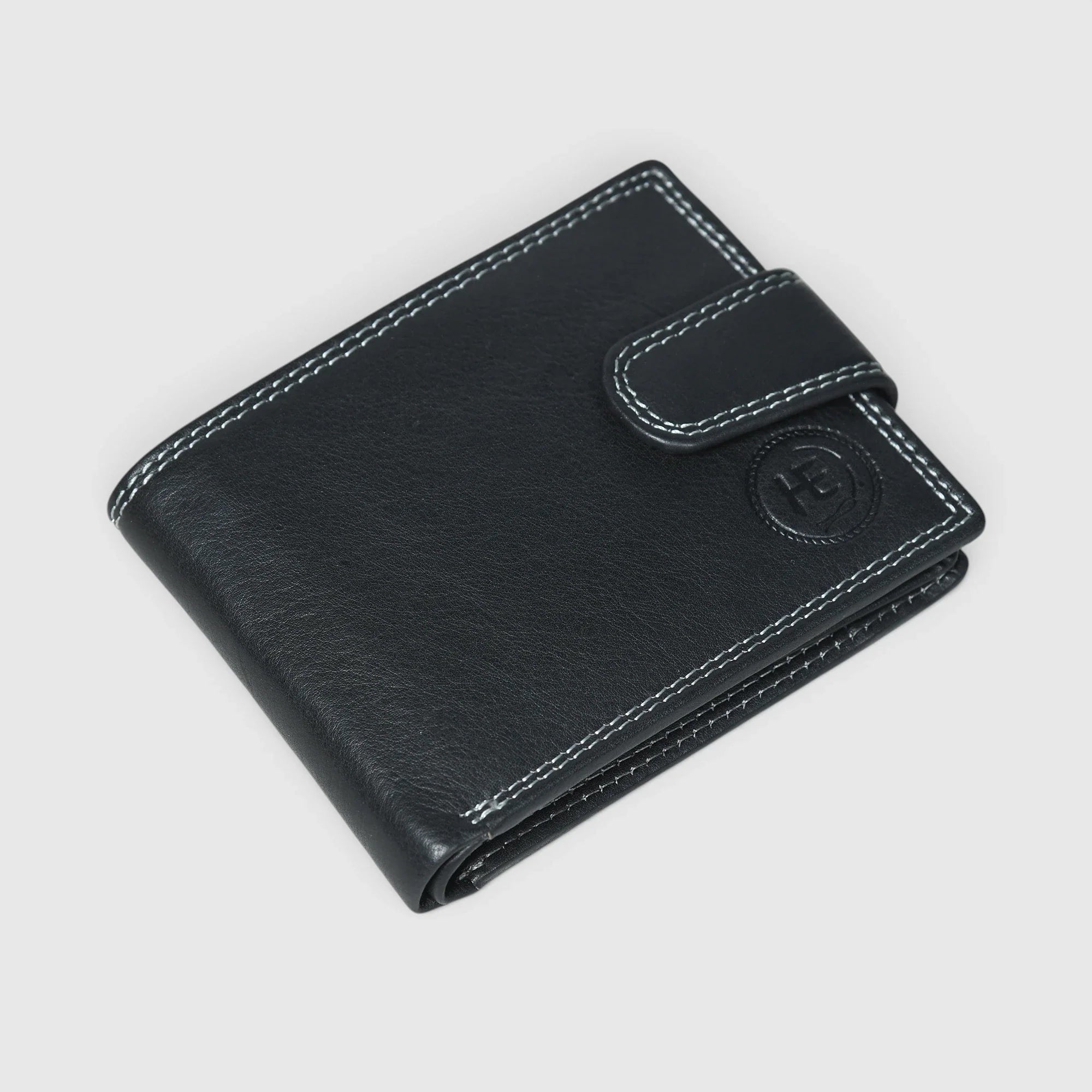 Executive Shield Leather Wallet – Classic Black