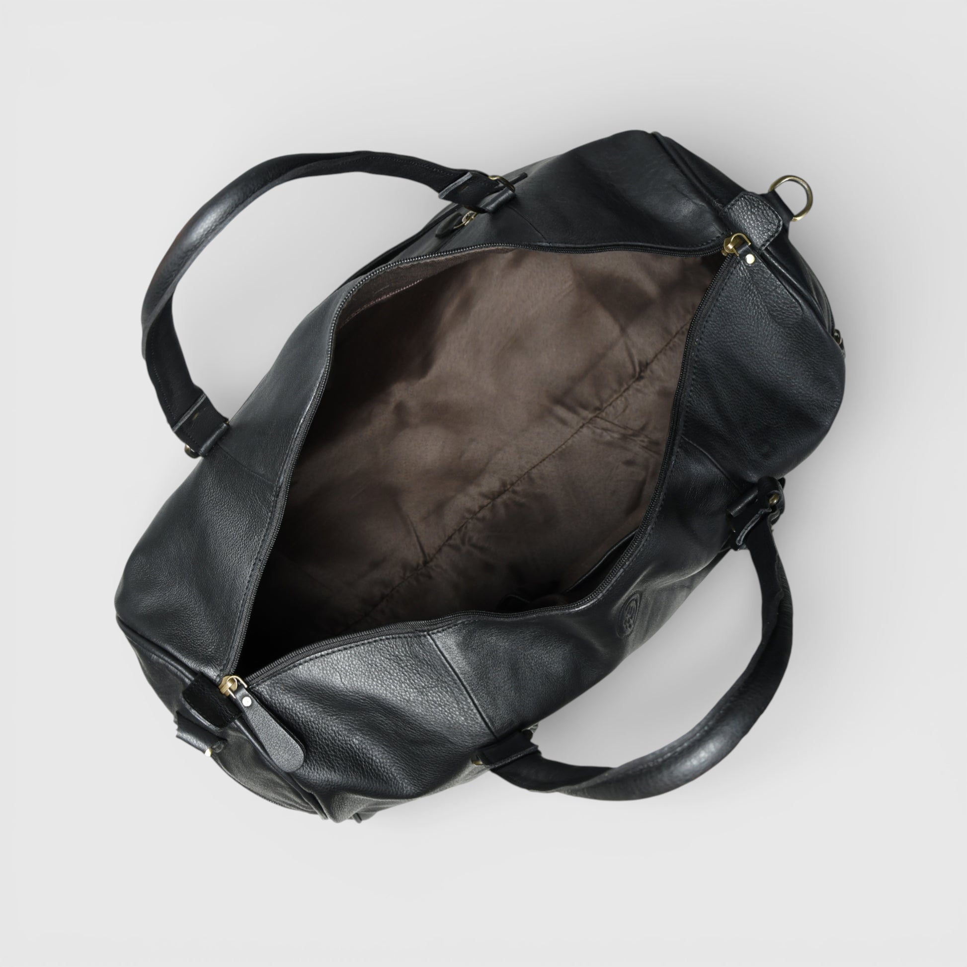 The Voyager Leather Travel Duffle Bag - Black Colour