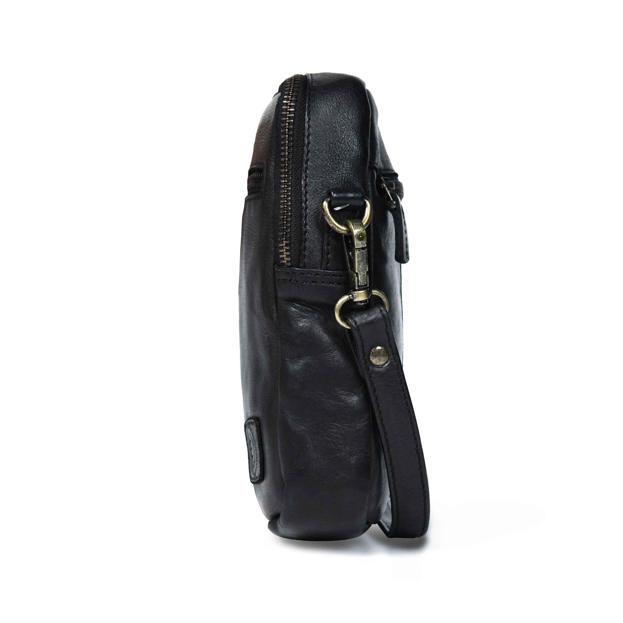 OxBlood Trail Leather Sling Bag – Black Colour