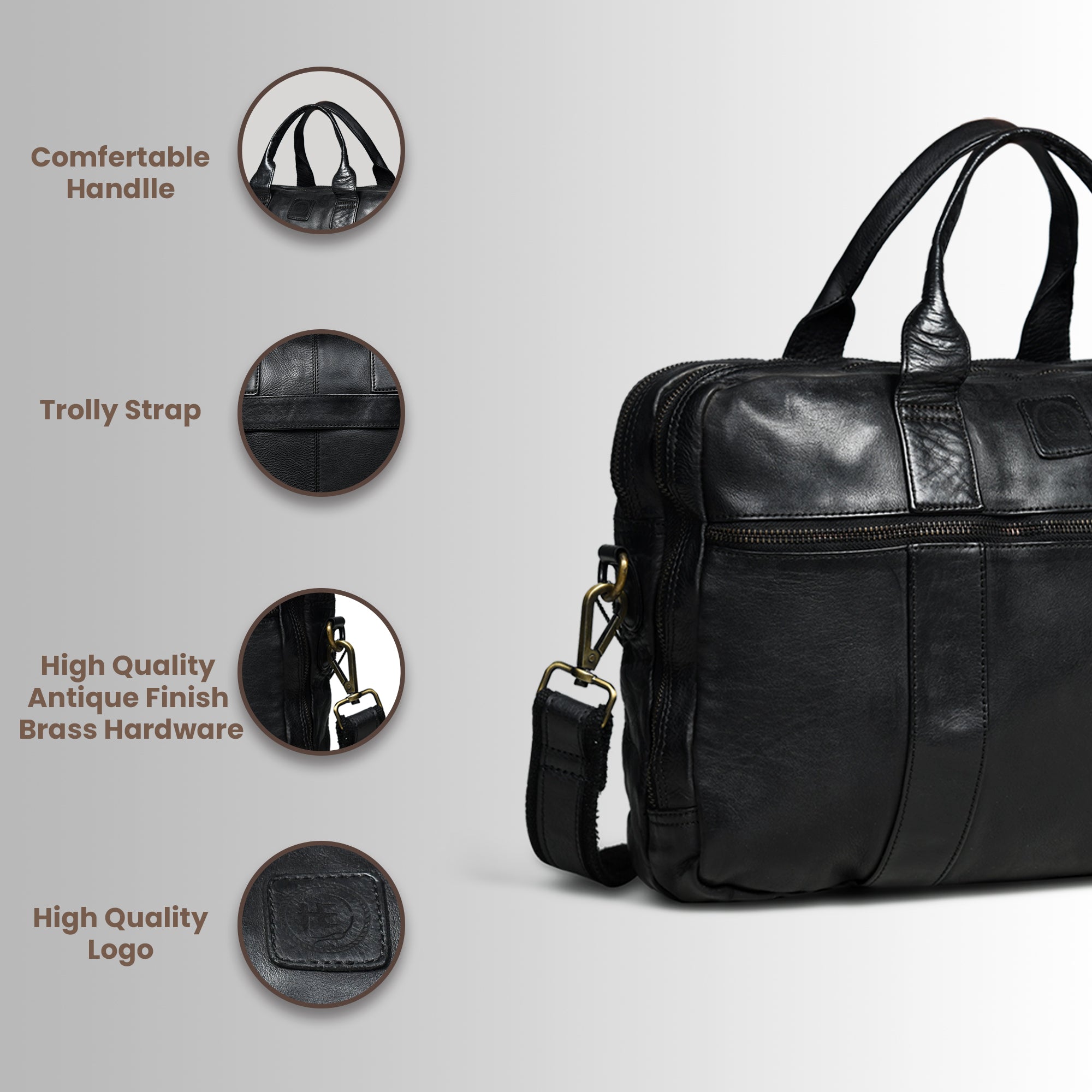 Executive Heritage Leather Laptop Bag