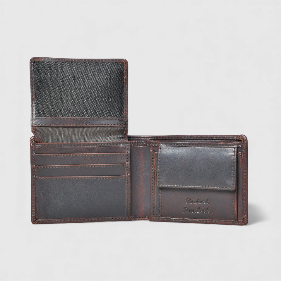 Vintage Leather RFID Wallet - Expresso brown