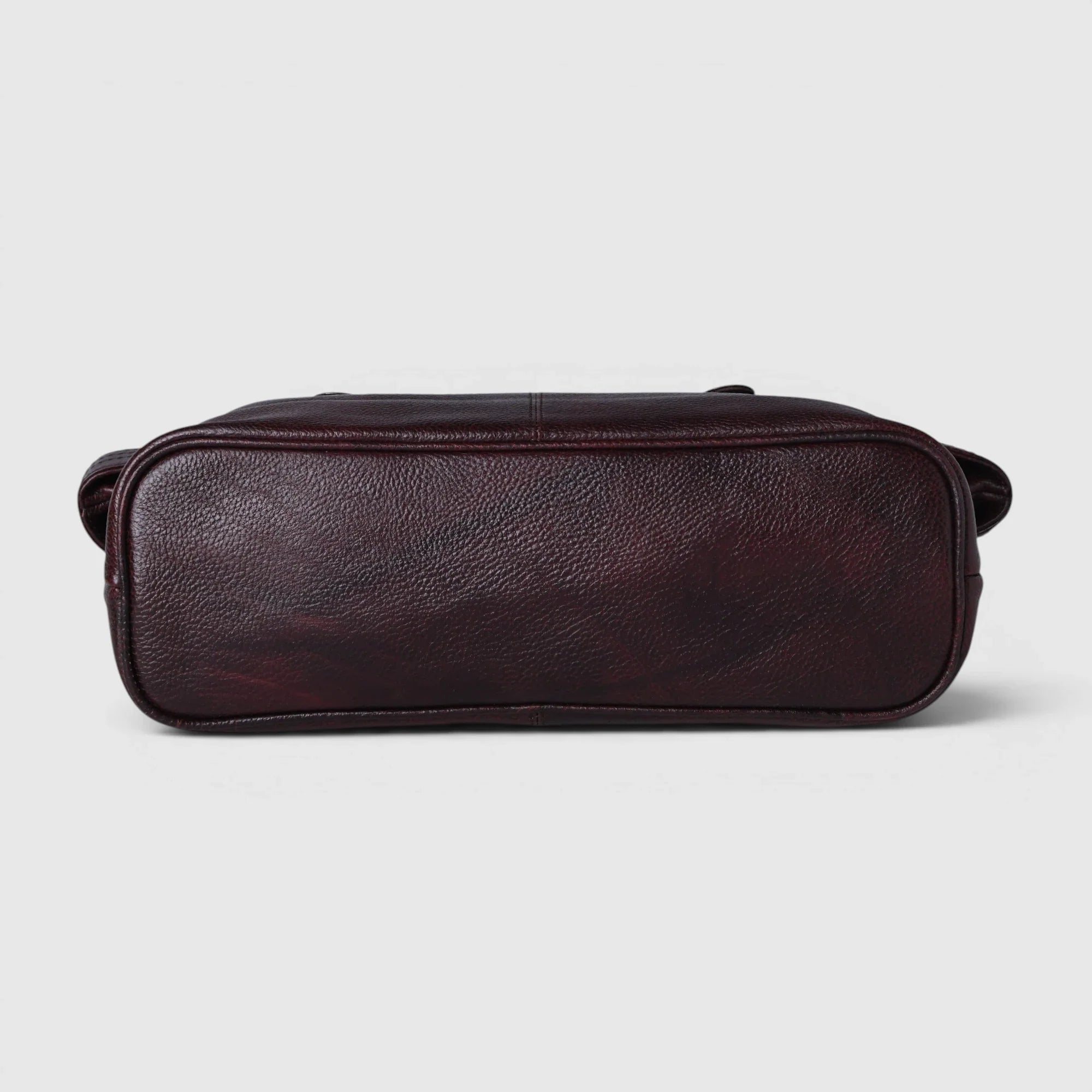 Aveline Leather Shoulder Tote – Maroon