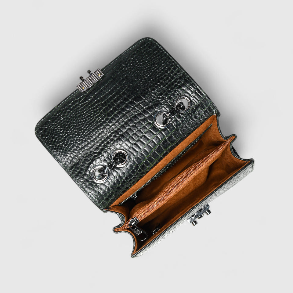 Obsidian Executive Leather Briefcase - Rich Green