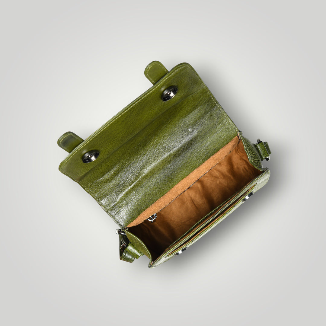 Urban Voyager Leather Belt Bag - Olive Colour