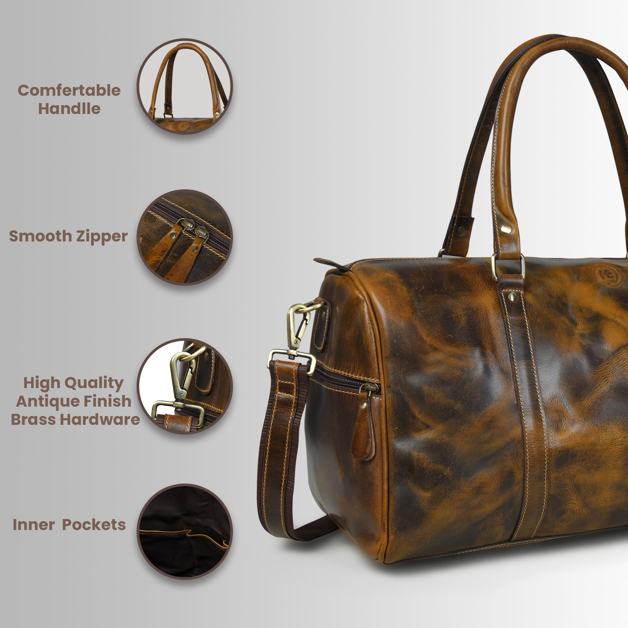 Voyager Vintage Leather Duffel Bag