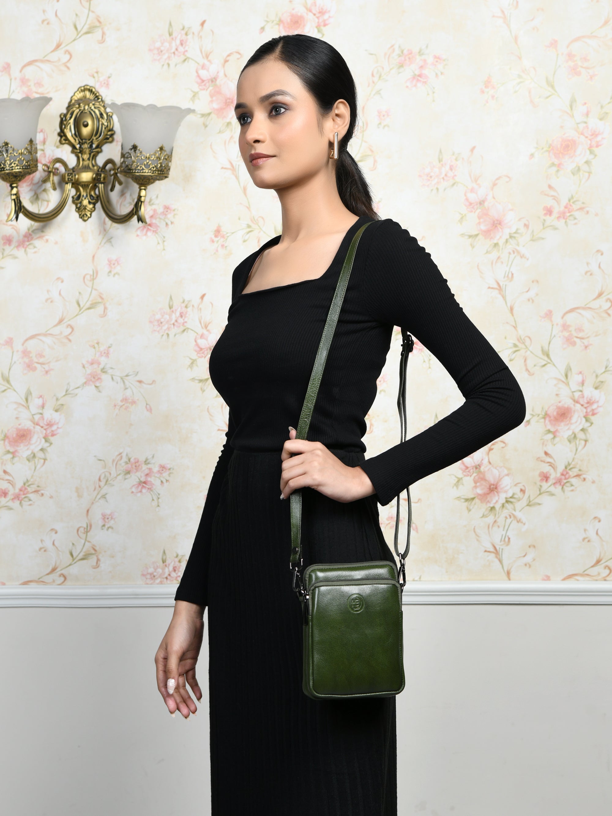 AmberStride Leather Sling Bag