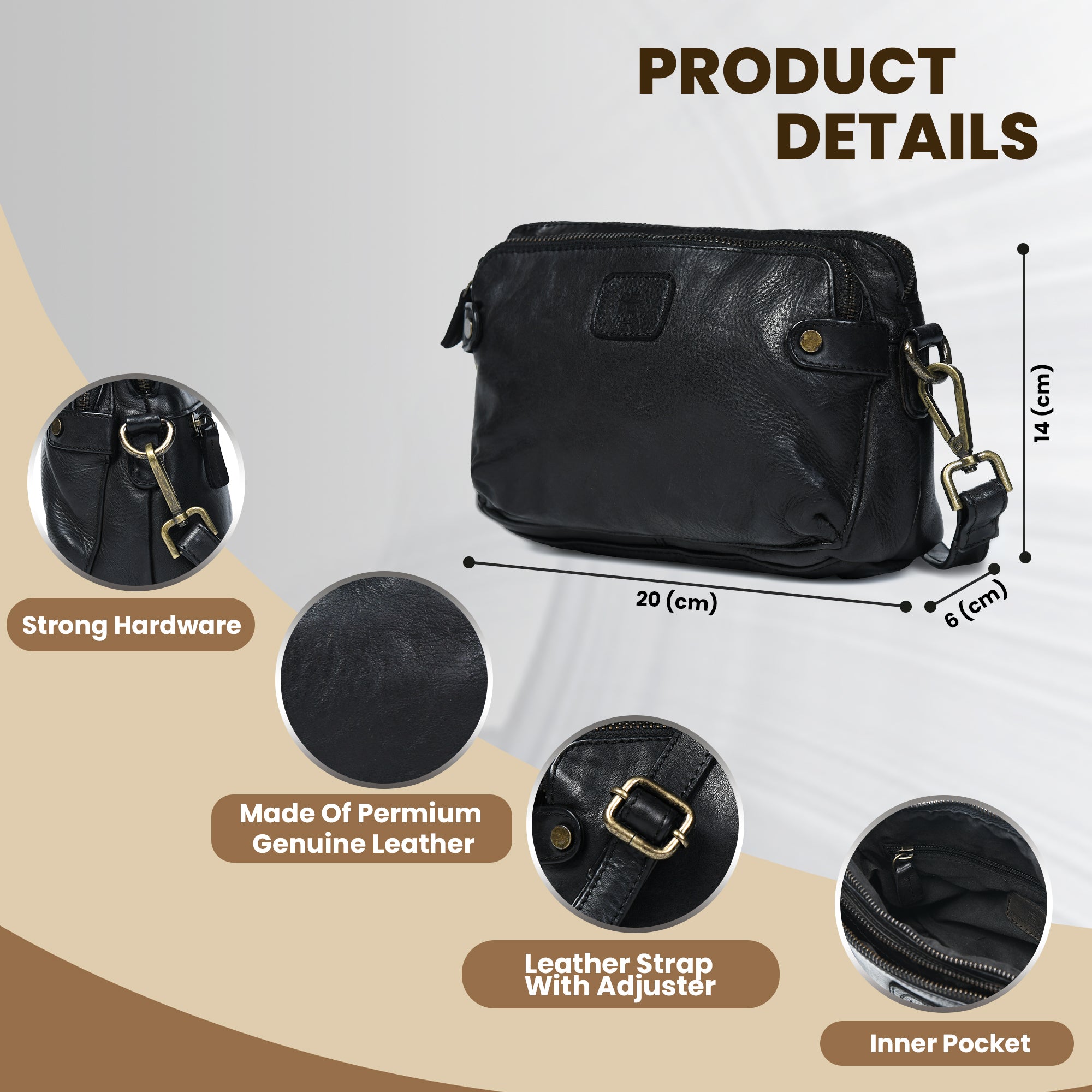 Classic Cognac Leather Women's Handbag