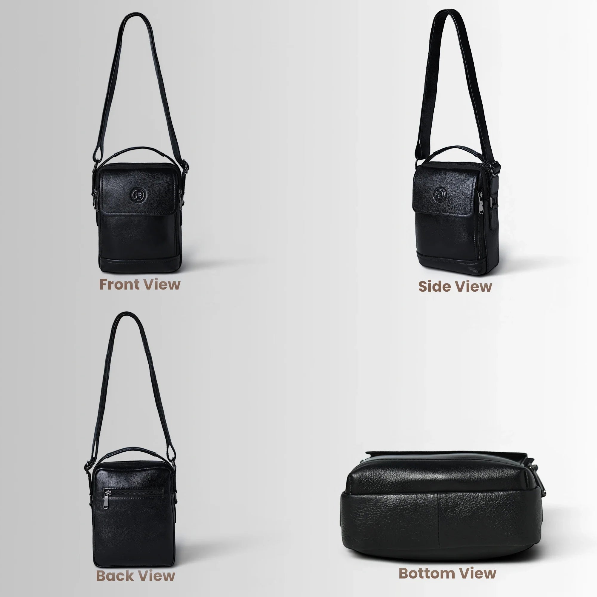 Mason Leather Crossbody Bag - Black Color