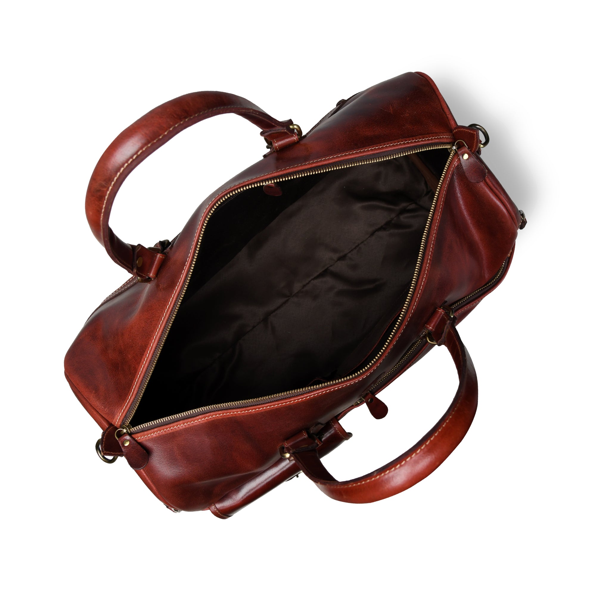 The Odyssey Leather Travel Duffel - Cherry Red Colour